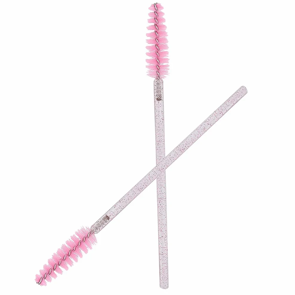 50 Szt. Jednorazowa Szczoteczka do Rzęs, NMascara Wands Ylon Makeup Brush Mascara Wands Rzęsy Brwi Jednorazowa Przenośna Szczoteczka do Przedłużania Rzęs i Brwi(różowy)