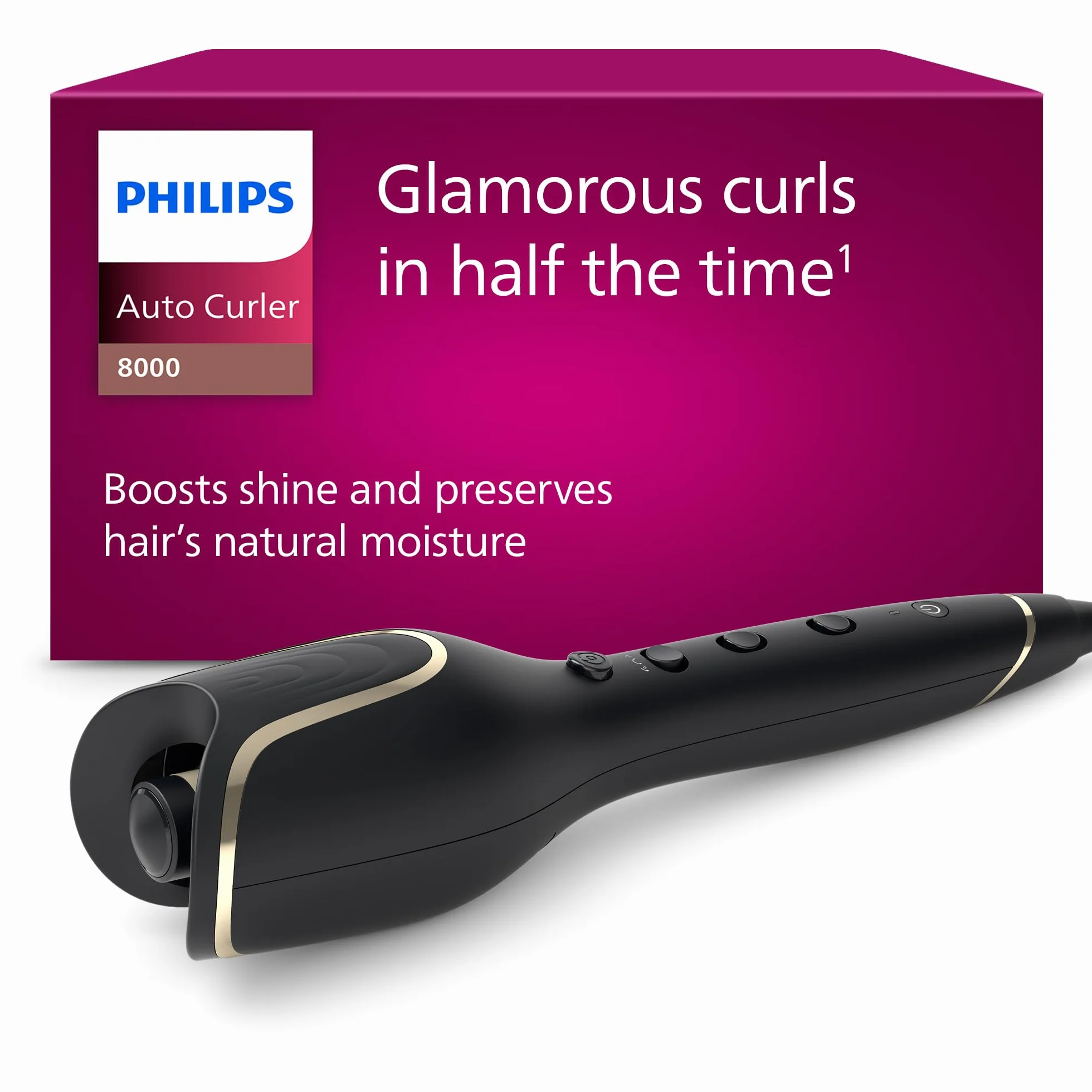 Philips Lokówka Auto Curler z serii 8000 BHB876/00, 27 opcji stylizacji, czarna