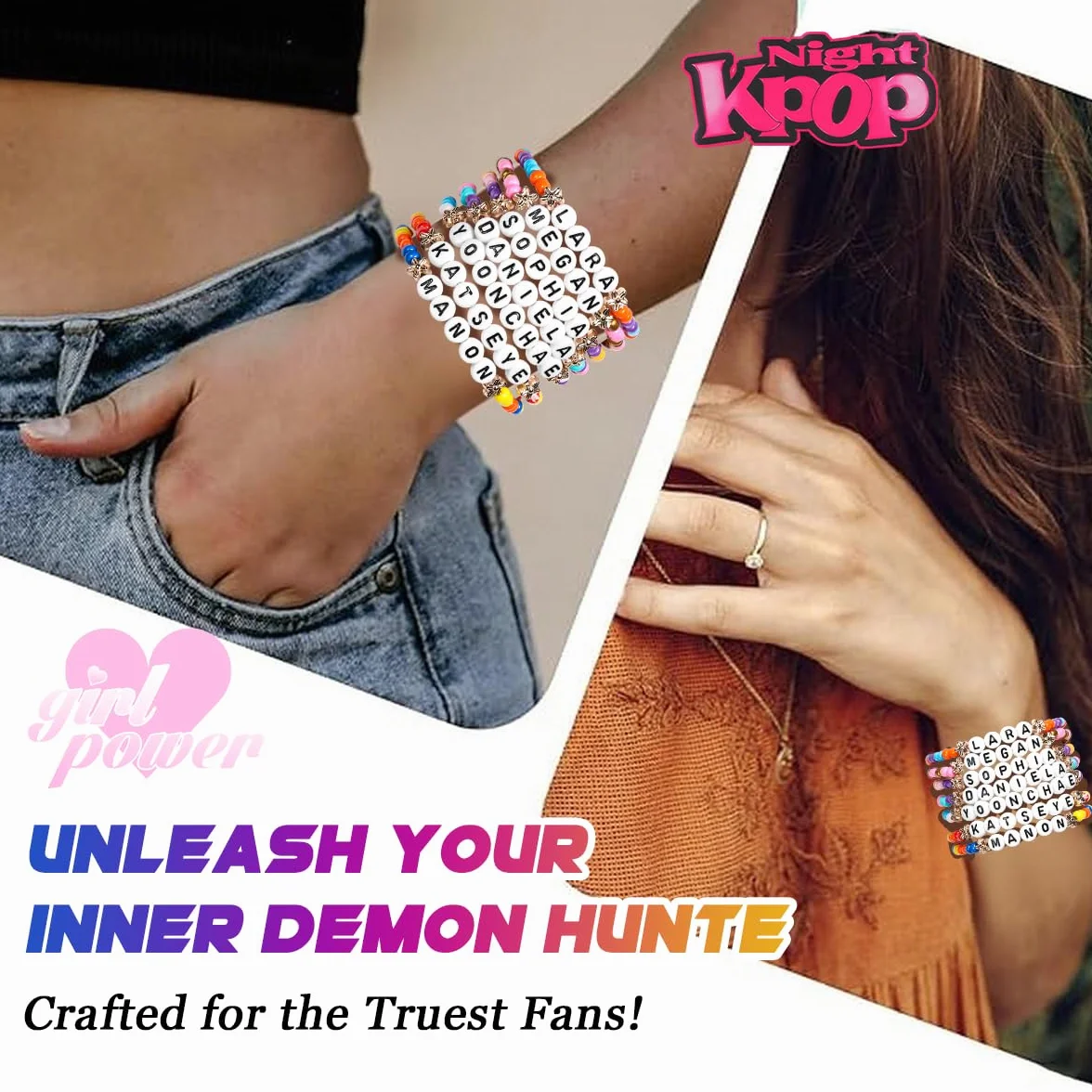 AICase Bransoletki przyjaźni Katseye Merch, inspirowane koncertowym towarem Katseye, rozciągliwe bransoletki z pereł K-Pop, wyjątkowy prezent dla fanów, kobiet i mężczyzn