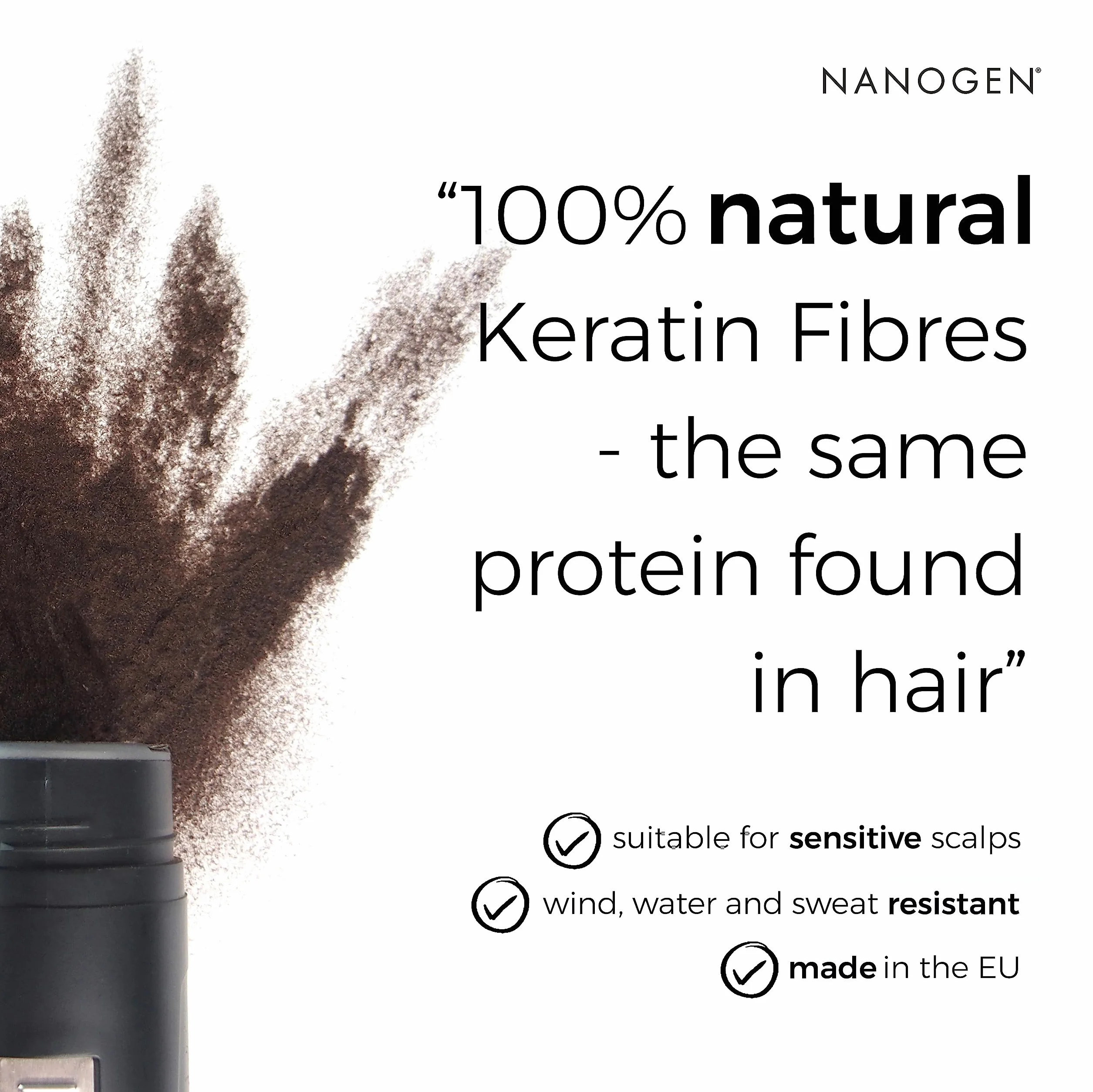 Nanogen Keratin włókna zagęszczające do włosów, 15 g, ciemny blond
