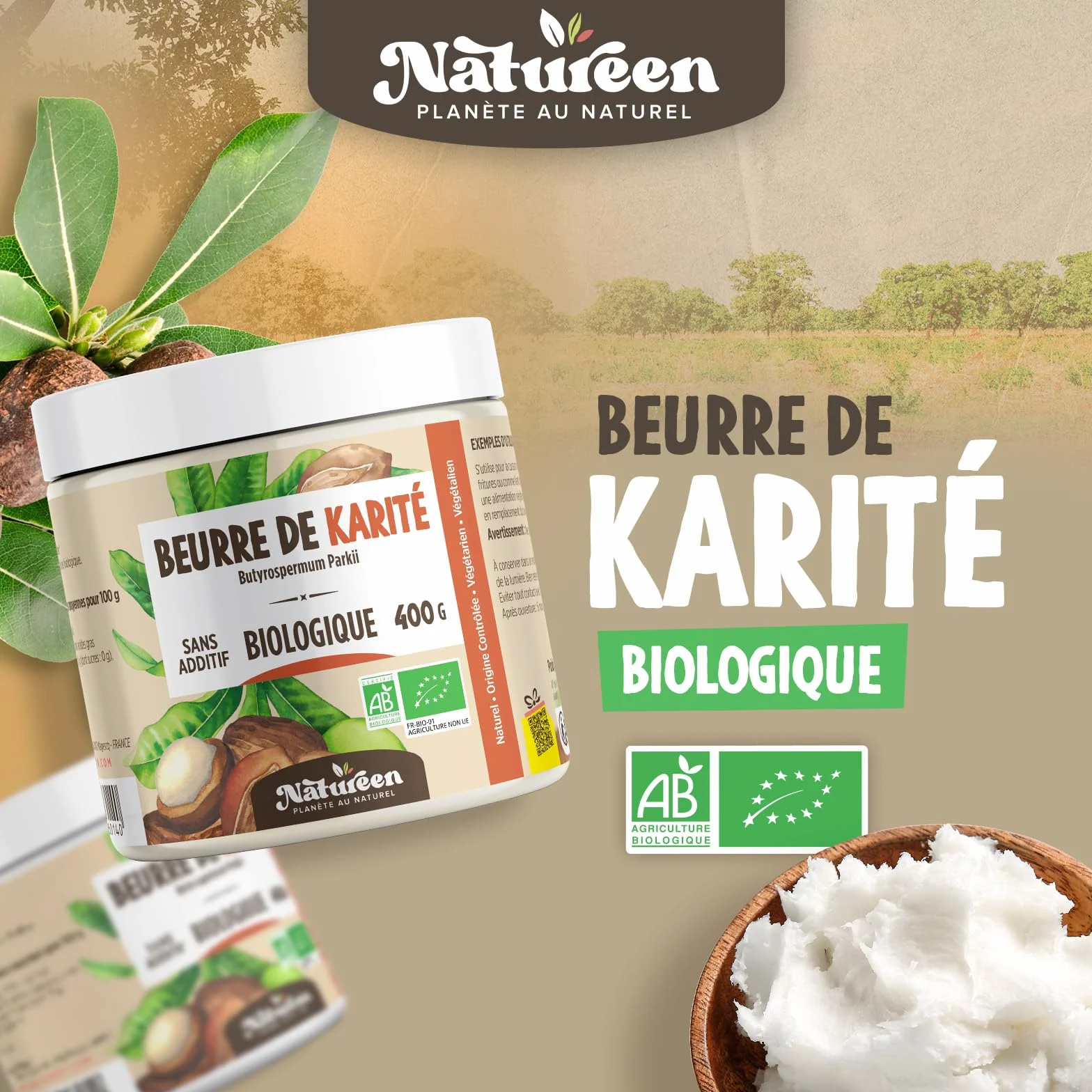 Organiczne masło shea AB 200 g klasa spożywcza 100% roślinne