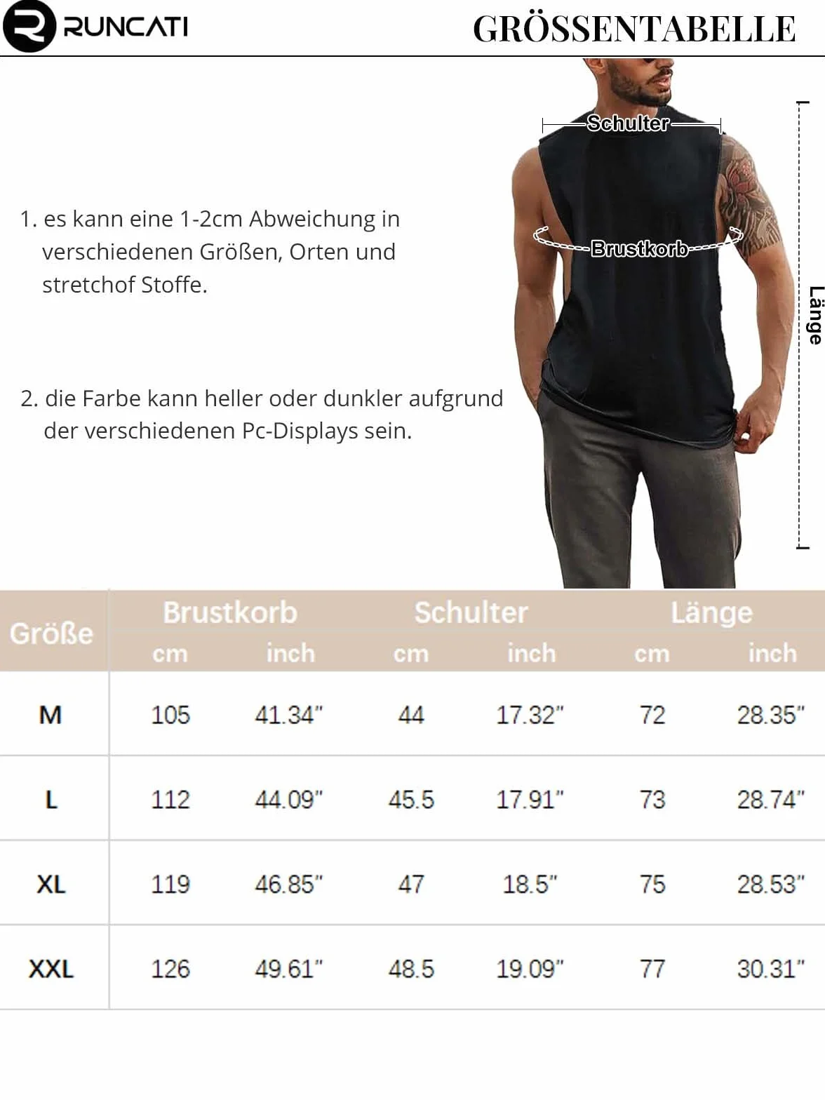 Runcati Męski tank top, bez rękawów, na lato, bawełna, podkoszulek sportowy, fitness, kulturystyka, regularny krój, oddychająca koszulka do treningu