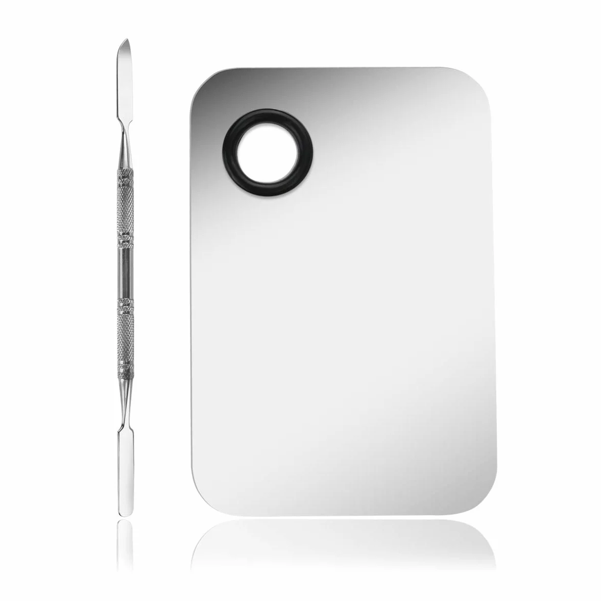 Paleta do mieszania makijażu, szpatułka do palety ze stali nierdzewnej, kosmetyczna szpatułka do nail art, cieni do powiek, rzęs, makijażu, profesjonalne mieszanie pigmentów, lekka, łatwa do