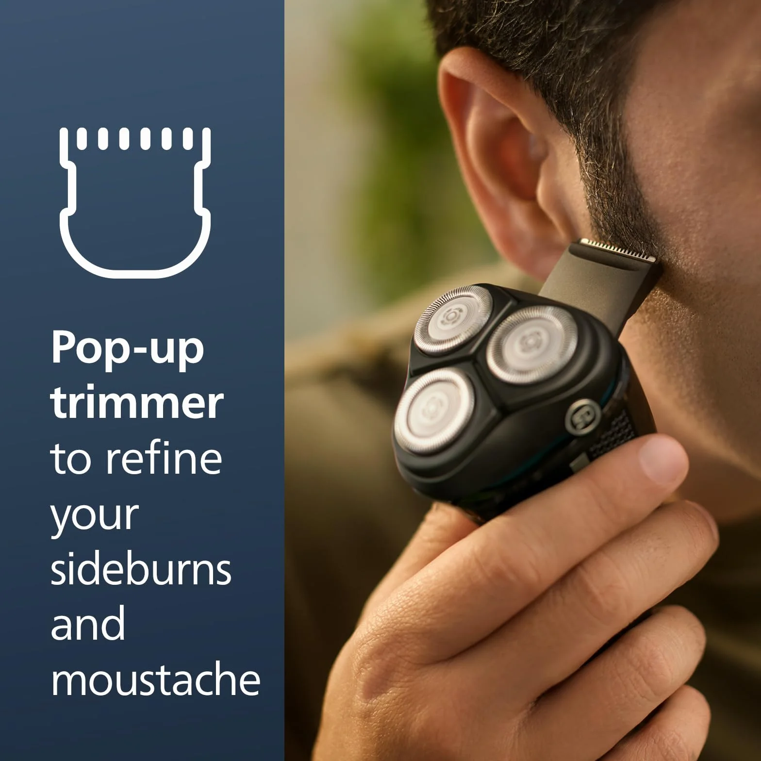 Philips Electric Shaver Series 3000 - golarka elektryczna na mokro i sucho z technologią SkinProtect, kolor czarny, trymer termokurczliwy, golarka akumulatorowa z pokrowcem podróżnym (model S3241/12)