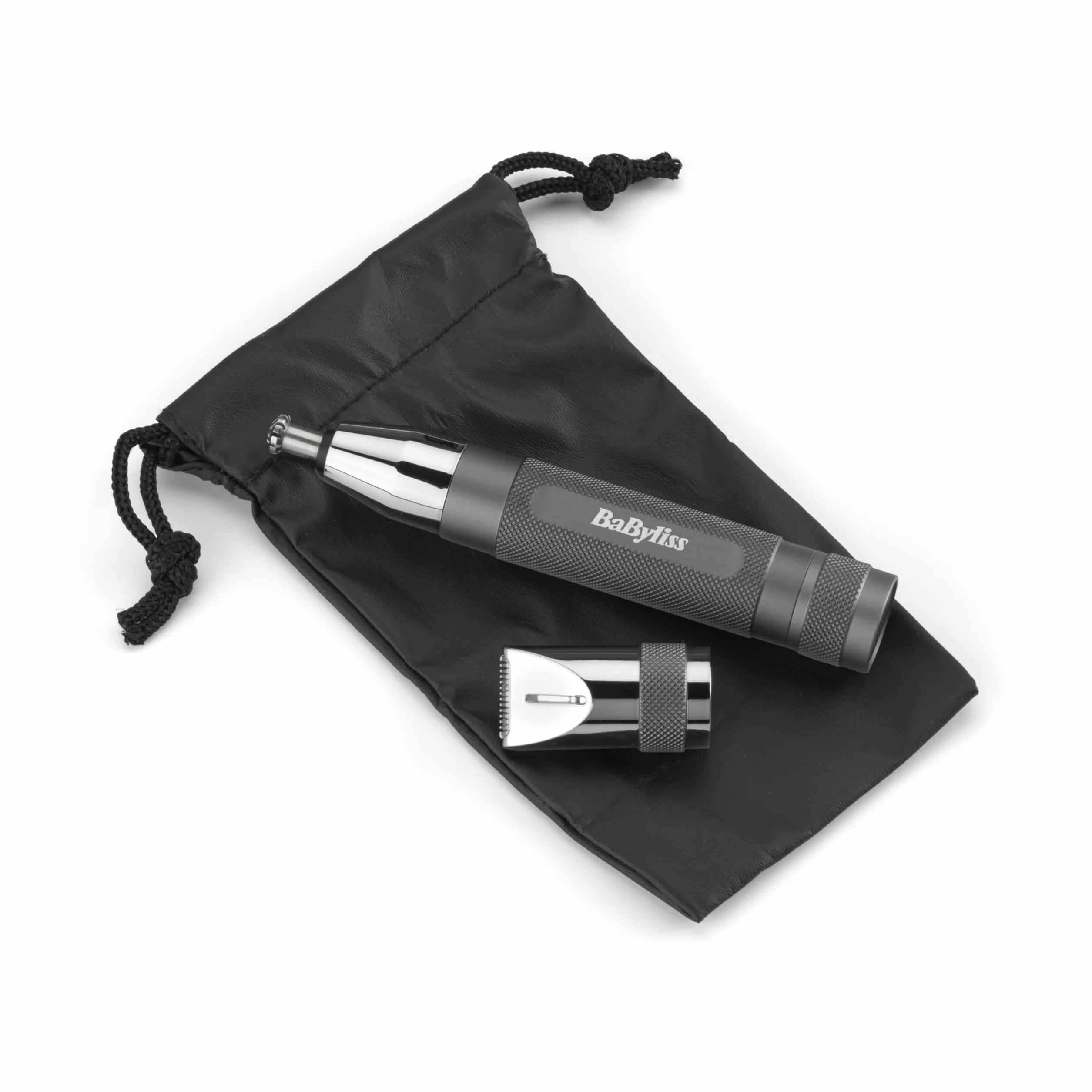 BaByliss Super-X Metal Precision Detail Trimmer - 3 w 1 Trymer do nosa, uszu i brwi, 2 nakładki, 2 nakładki grzebieniowe, zasilany bateryjnie – E116E