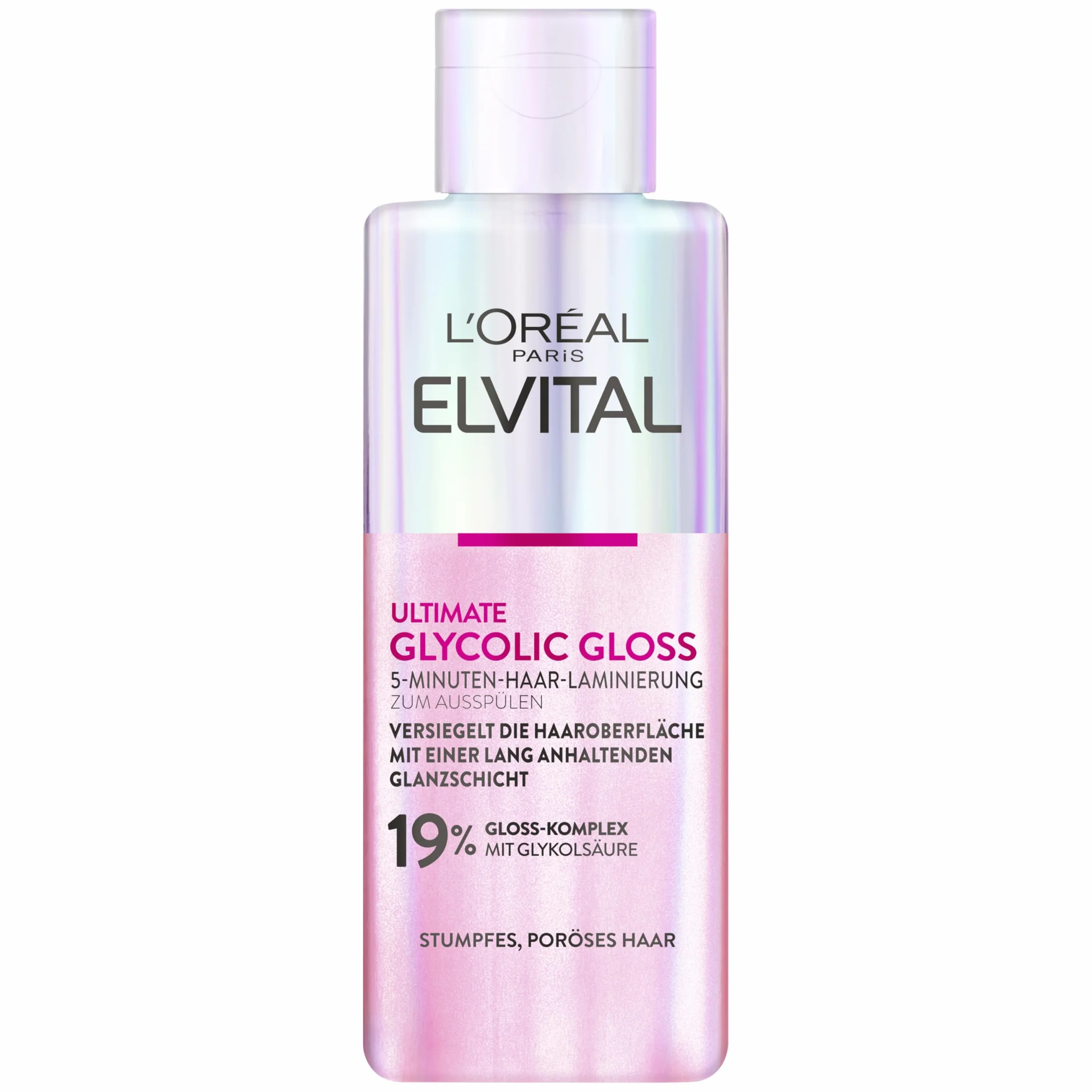 L'Oréal Paris Elvital Glycolic Gloss 5-minutowa laminacja do włosów dla uzyskania matowych i matowych włosów, Glossing dla poprawy jakości włosów i zwiększenia połysku, wygładzanie włosów kwasem
