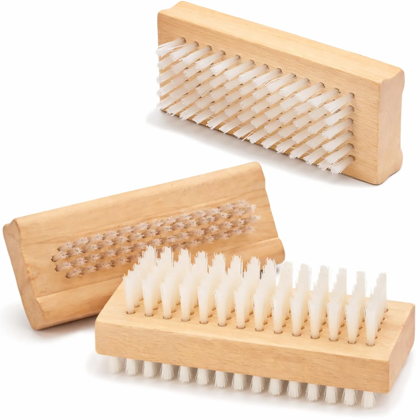COM-FOUR® 3x szczoteczka do rak - drewniana szczoteczka do paznokci - dwustronna szczoteczka do mycia rak - szczoteczka do czyszczenia dloni i paznokci