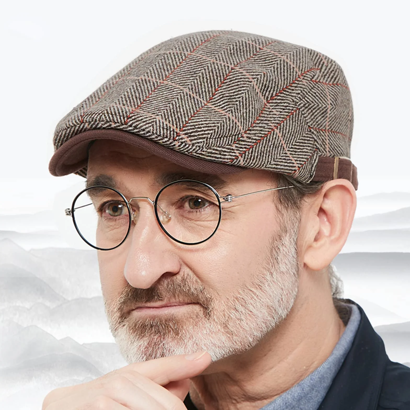 Męska Płaska Czapka Tweed Hat Newsboy Cap Damska Męska - Regulowana 55-59CM Newsboy Czapka Jesień Zimę 3 Kolory