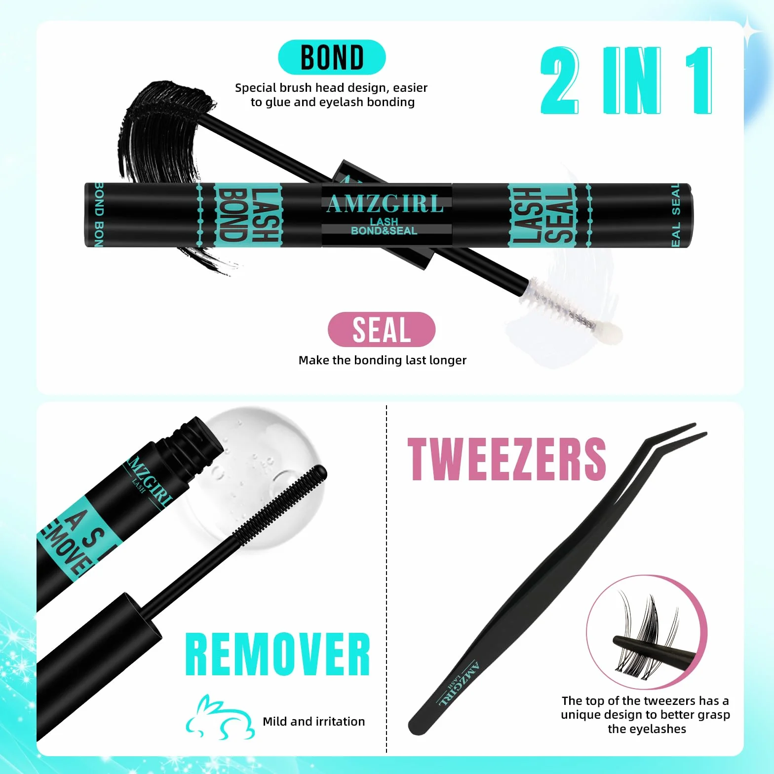 Zestaw przedłużek do rzęs Manga Lashes 144 szt. Fairy Cluster Lashes 8-16 mm Black Bond