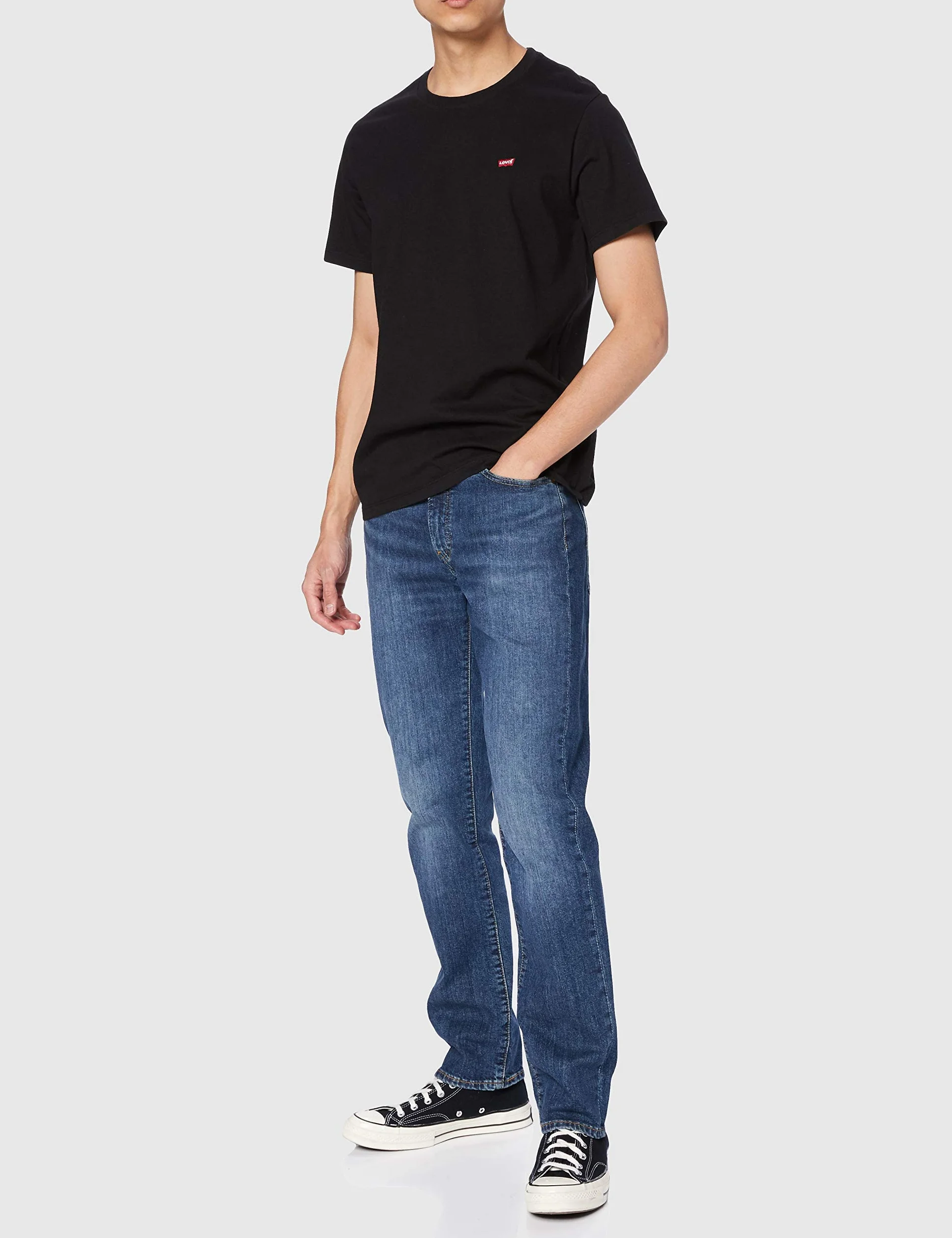 Levi's Mężczyźni Ss Original Housemark Tee T-Shirt, Stonewashed Black, L