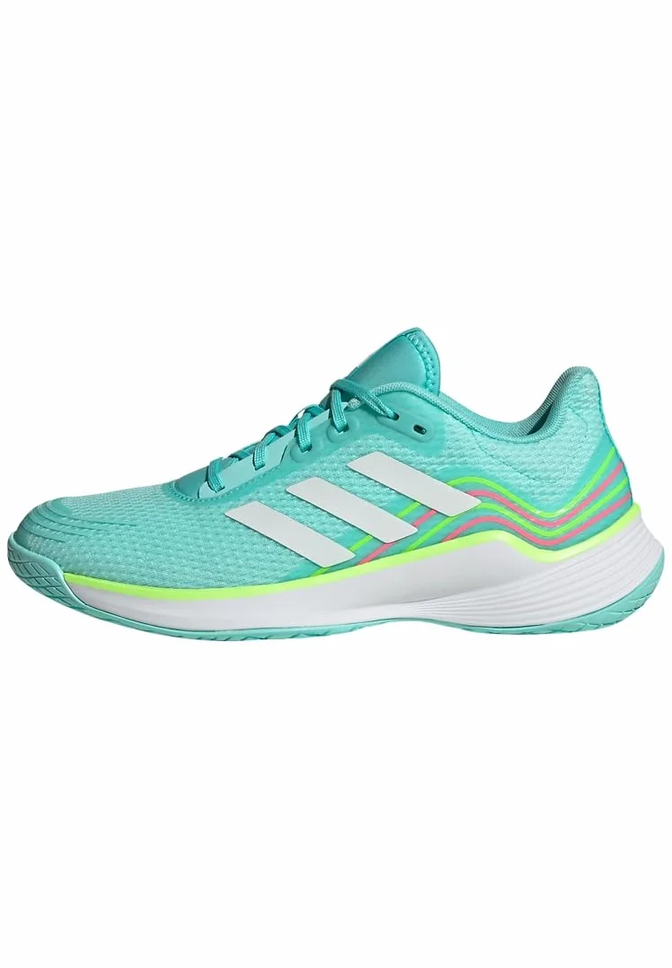 adidas Kobiety Novaflight Volleyball Shoes, Flash Aqua/Cloud White/Lucid Lemon, 41 1/3 EU