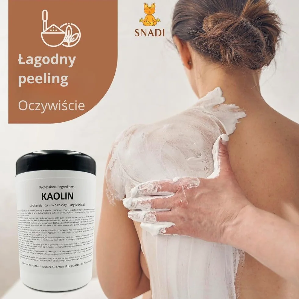 Biała glina Kaolin | 500 gr | do pielęgnacji skóry i włosów | Peeling i zmiękczający | Odmładza, koi i wygładza skórę