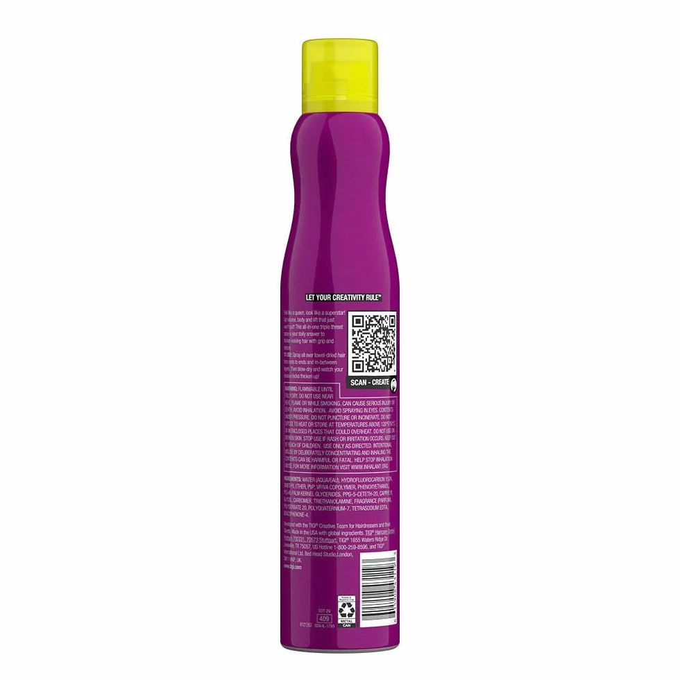 Tigi Bed Head Queen For A Day, Spray Zwiększający Objętość i Grubość Włosów, dla Cienkich Włosów, 311 ml