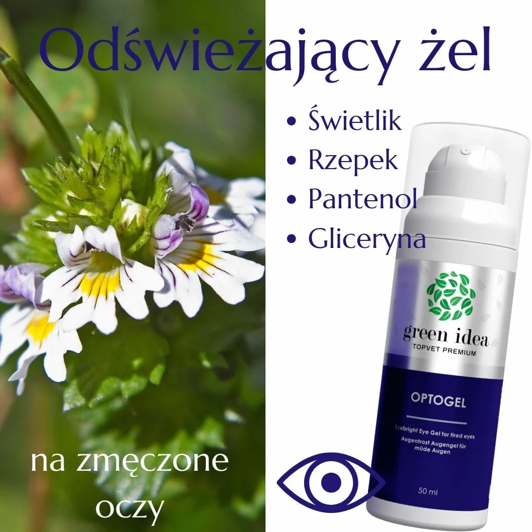 Green Idea OPTOGEL żel pod oczy z pantenolem 50 ml na zmęczone i suche oczy