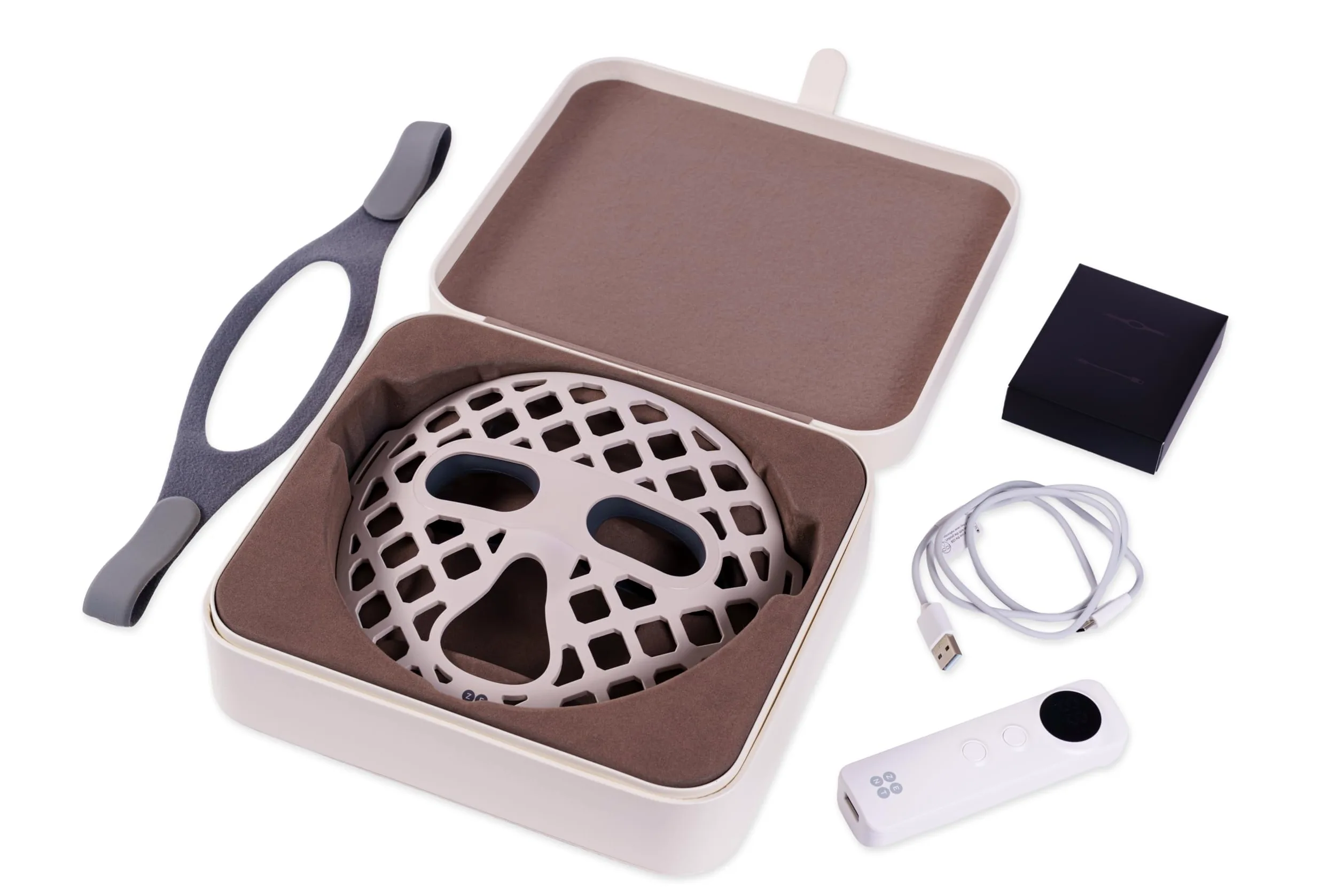 ZENT DermaLight Maska LED do Pielęgnacji twarzy 4w1, 4 Barwy światła, Oddychający silikon, USB-C, Wodoodporna