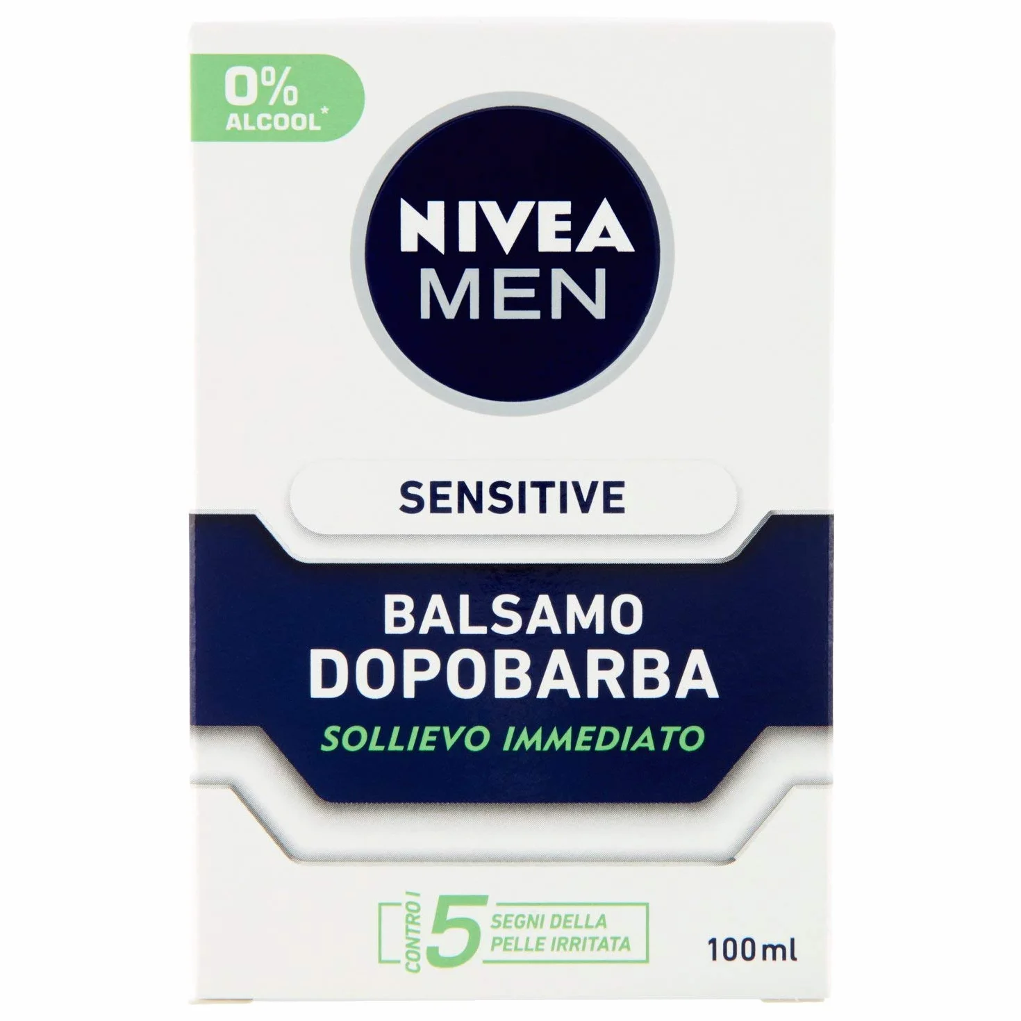 NIVEA MEN Sensitive balsam po goleniu, bardzo delikatny, w opakowaniu 100 ml, po goleniu dla mężczyzn z rumiankiem i ekstraktem z witaminy E, balsam do brody do skóry wrażliwej