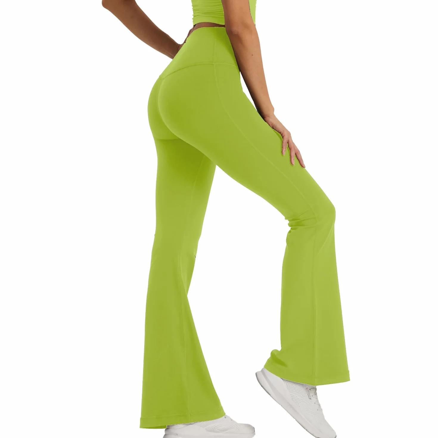 Damskie spodnie do jogi z łapą wysoka talia kontrola brzucha elastyczne spodnie do tańca na siłownię eleganckie sportowe legginsy fitness na co dzień trening