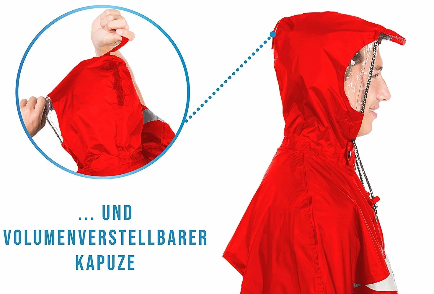 Hock Super Praktiko Radponcho, 30% redukcji, ponczo przeciwdeszczowe do roweru, dla dorosłych kobiet, logo, na wszystkie pory roku, Ob Signal, długie