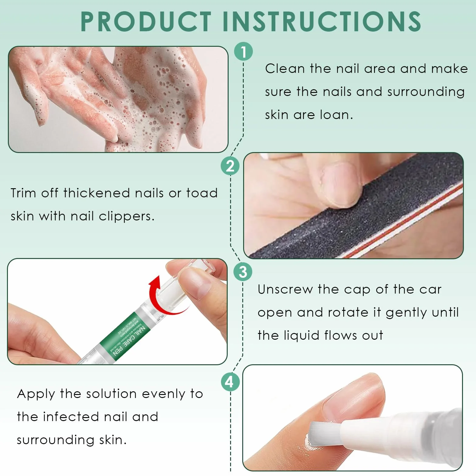 3 Kawałki Długopis do pielęgnacji paznokci,Nail Repair Solution,Pielęgnacja paznokci u nóg,Pielęgnacja palców i pedicure