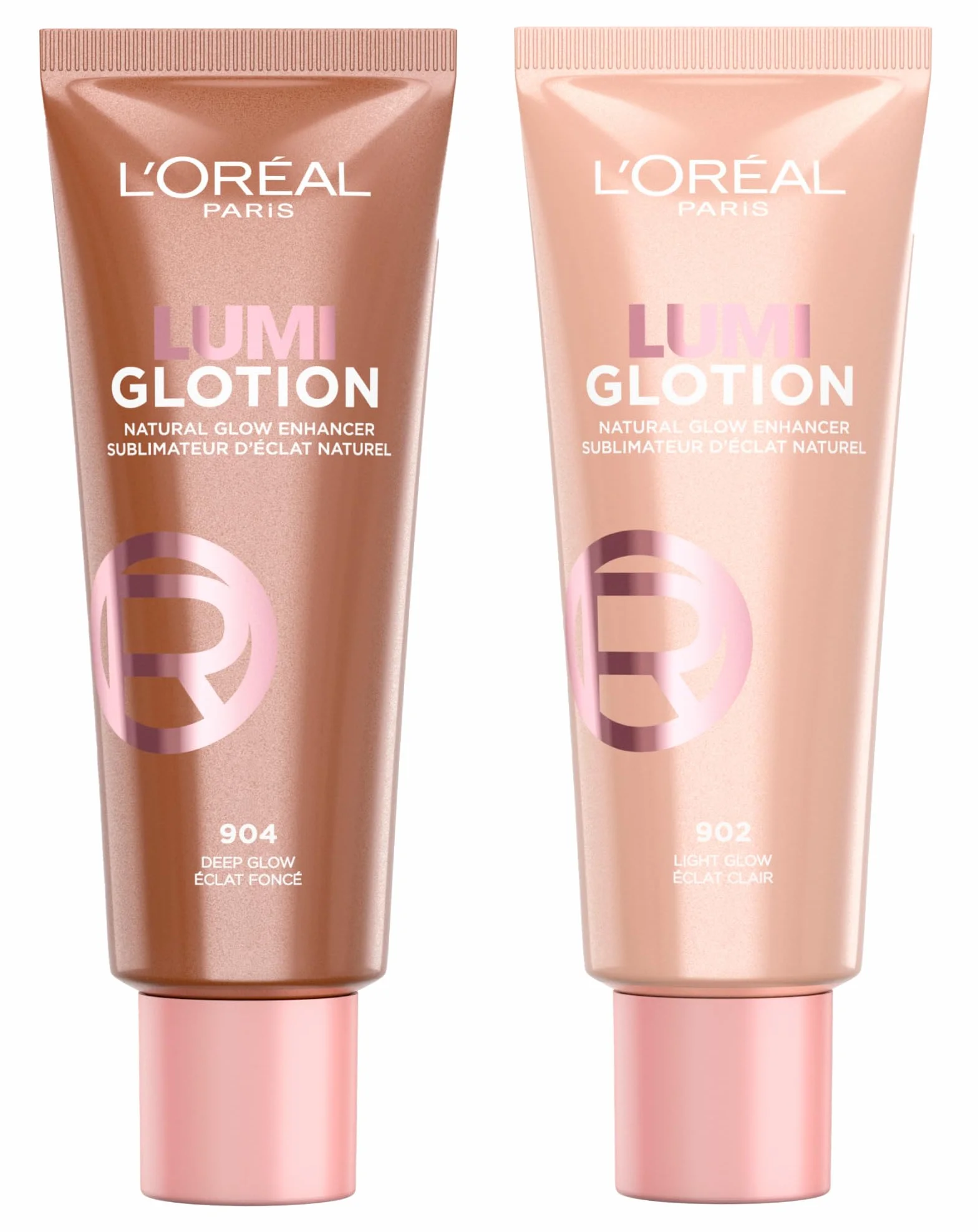 L'Oréal Paris Lumi Glotion Rozświetlacz w płynie odcień 902 Light Glow + 904 Deep Glow 2x 40 ml