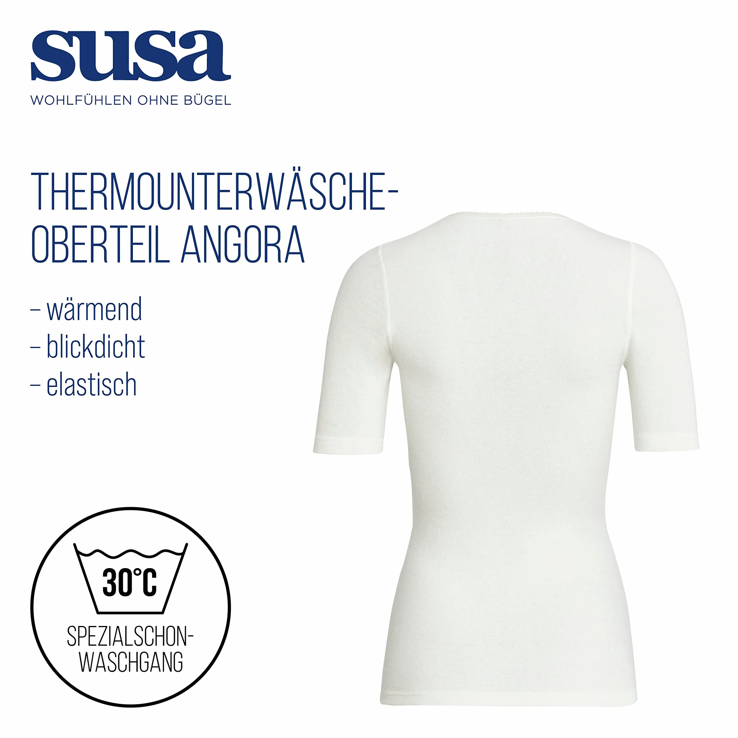 Susa Damska bielizna termiczna - górna część Angora Spenzer s8050920, biały (biel wełniana S115)., XXL
