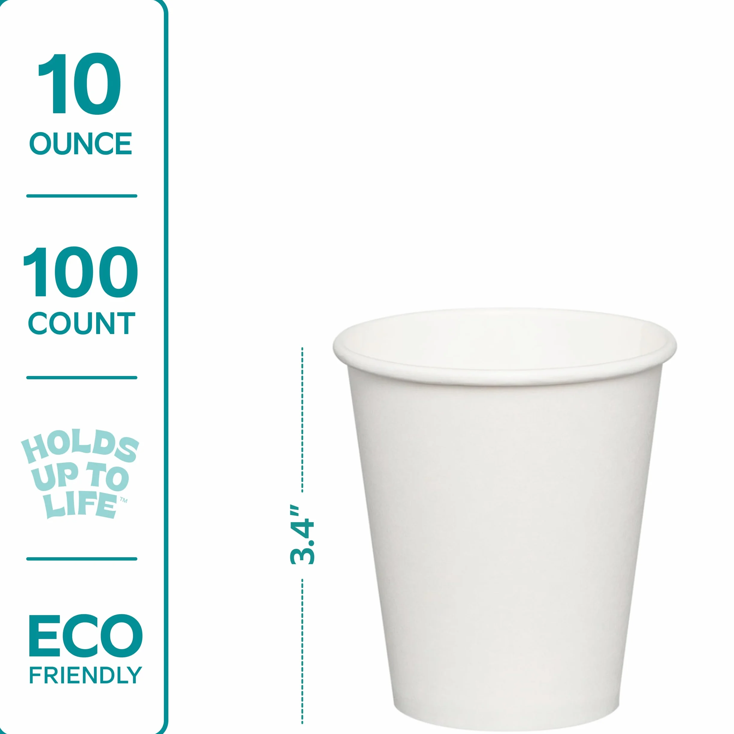 GUSTO 300 ml – 100 szt. jednorazowych białych papierowych kubków na gorącą kawę – przyjazne dla środowiska kubki na gorące kubki – dawniej wygodne opakowanie