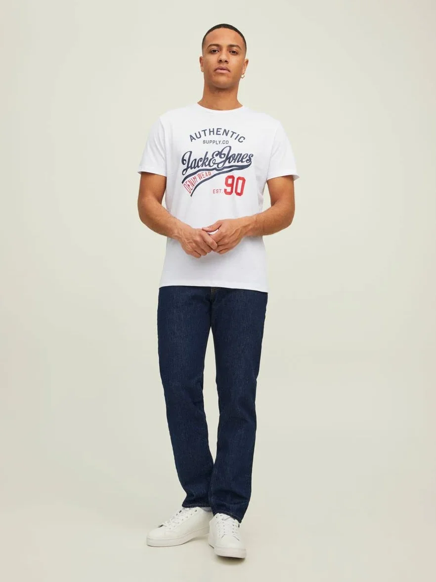 Jack & Jones Mężczyźni Jjethan Tee Ss Crew Neck 3Pk Mp Noos Koszulka, Czarny/Biały/Granatowy, XL