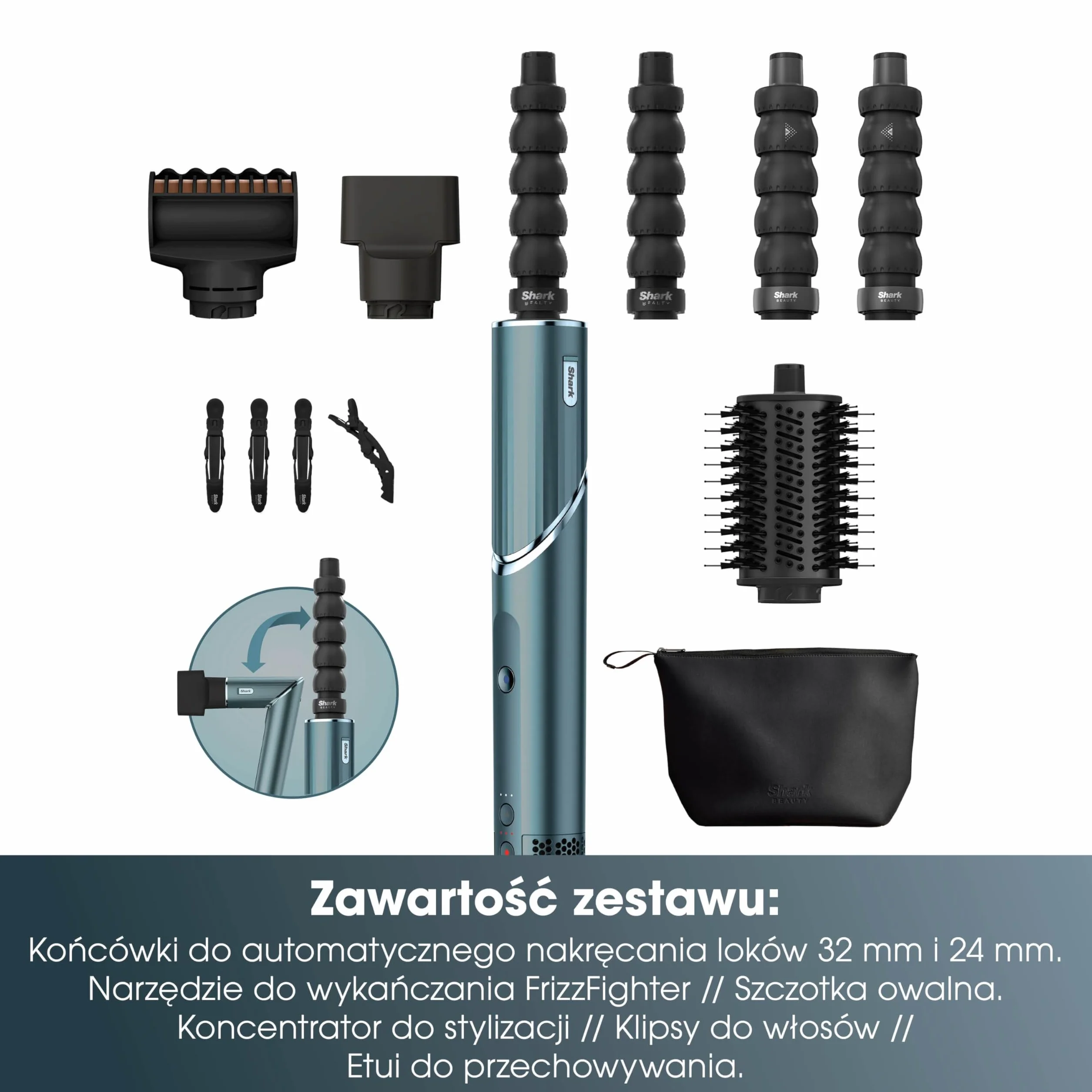Shark Suszarka do Włosów 5 w 1 HD456TLEU Zielony