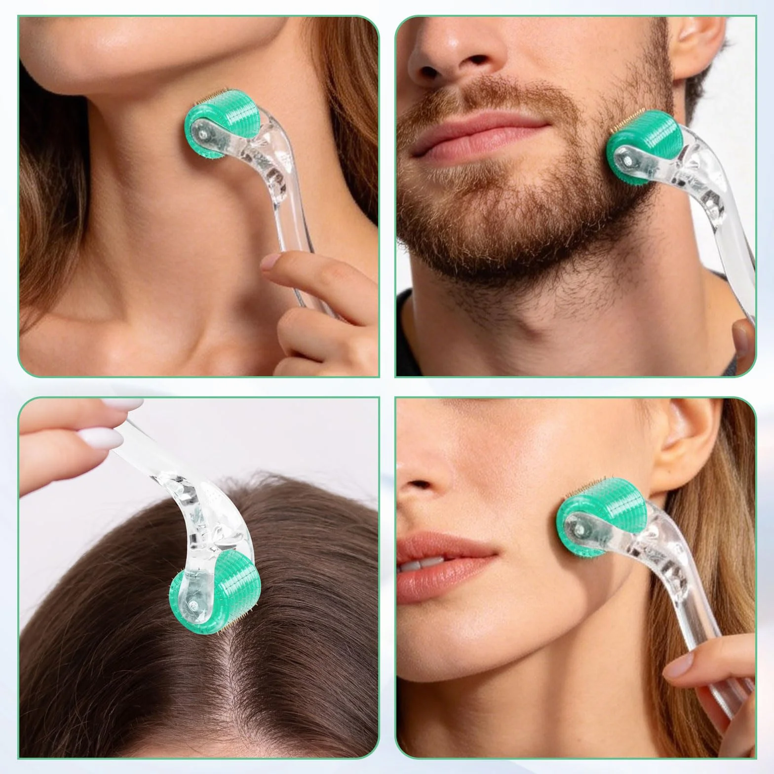 Derma roller z 192 igłami, system mikroigieł, przeciwstarzeniowy, przeciw trądzikowi, rozstępom, cellulitowi, utracie skóry, wypadaniu włosów (0,5 mm)