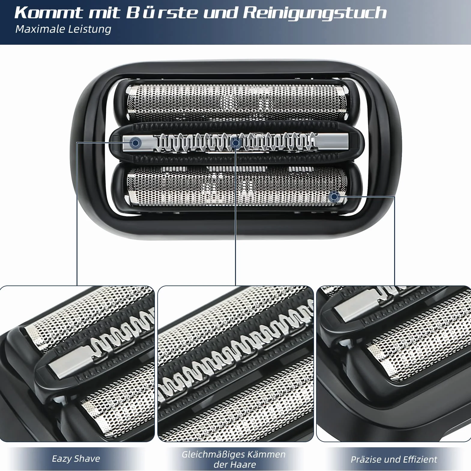 Głowica goląca do Braun Series 5/6 53B, wymienna głowica do golarki elektrycznej, część zamienna kompatybilna z golarką męską