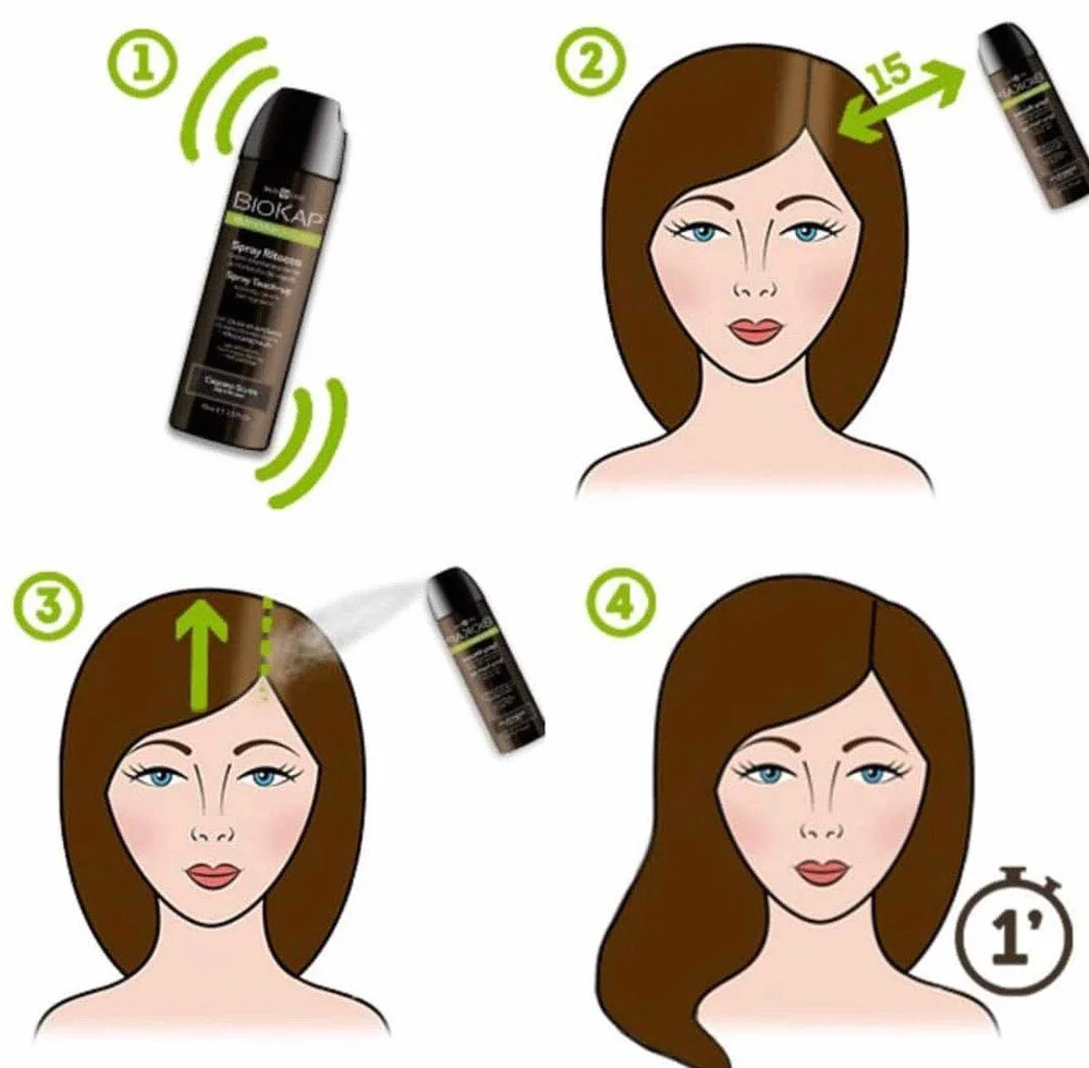 BIOKAP Touch Up spray 75 ml | Jasny blond | szary naskórek w 1 sekundę | utrzymuje się do następnego mycia włosów | Bio olejek arganowy – TricoREPAIR Complex