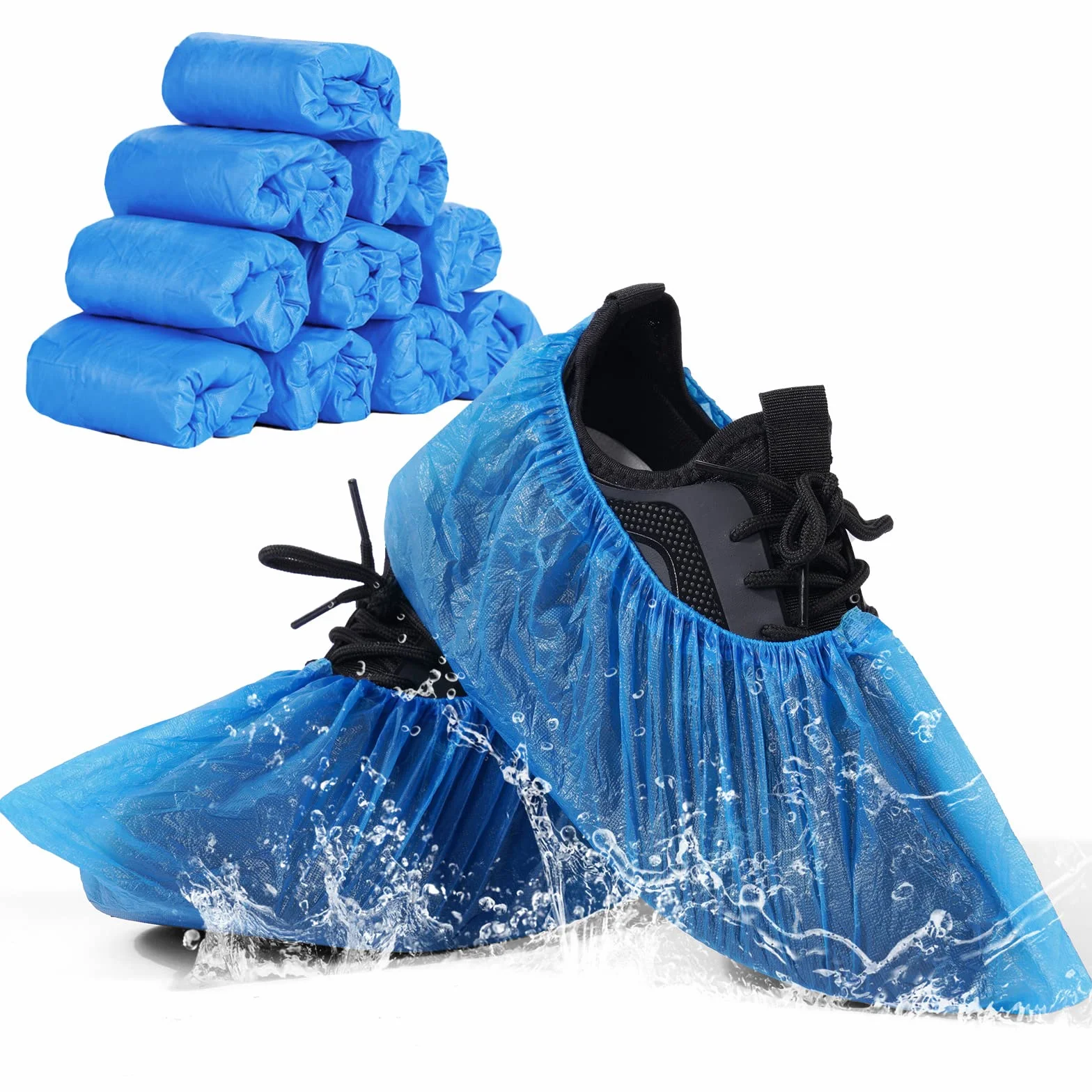 flintronic Pokrowiec na buty, jednorazowe pokrowce na buty, jednorazowe przenośne pokrowce na buty, jednorazowe pokrowce na buty do basenu dla gości, rozmiar uniwersalny