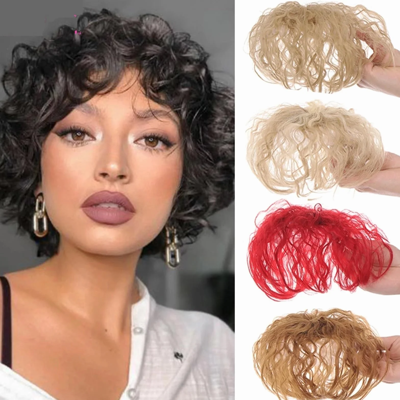 Grzywka Klips do włosów Grzywka Włosy 3D Powietrzne grzywki do włosów Fringe Clip In Bangs Przedłużanie włosów Peruki Kawałki włosów Grzywka Tupeciki Nakładki do włosów dla kobiet Klip w grzywce (K
