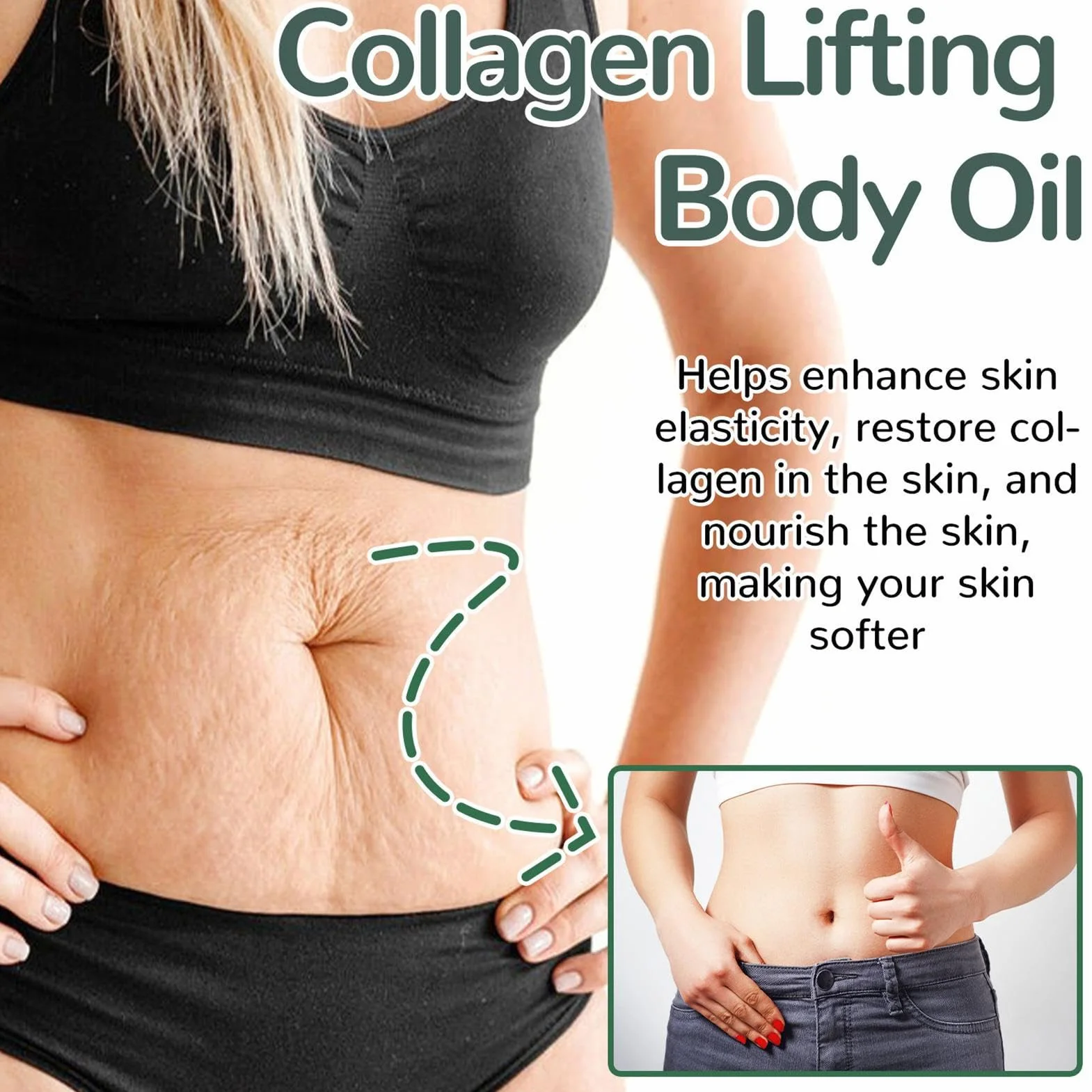 Lifting Col-lagen olejek do ciała, 100 ml, ujędrniający, z ekstraktem z liści rozmarynu, liftingujący olejek do ciała, olejek do masażu poprawiający elastyczność skóry, redukuje drobne linie