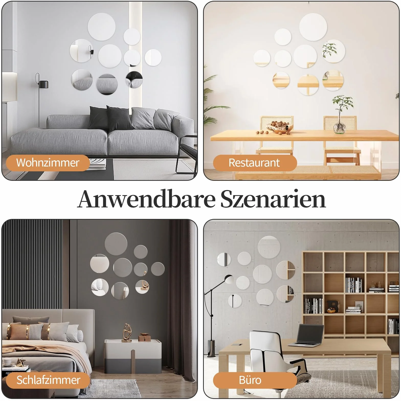 9 sztuk naklejek na lustro, akrylowe lustro ręczne HD "zrób to sam", do pokoju dziecięcego, elastyczne folie lustrzane, lustro akrylowe, lustro szkolne, małe okrągłe lustro do salonu,