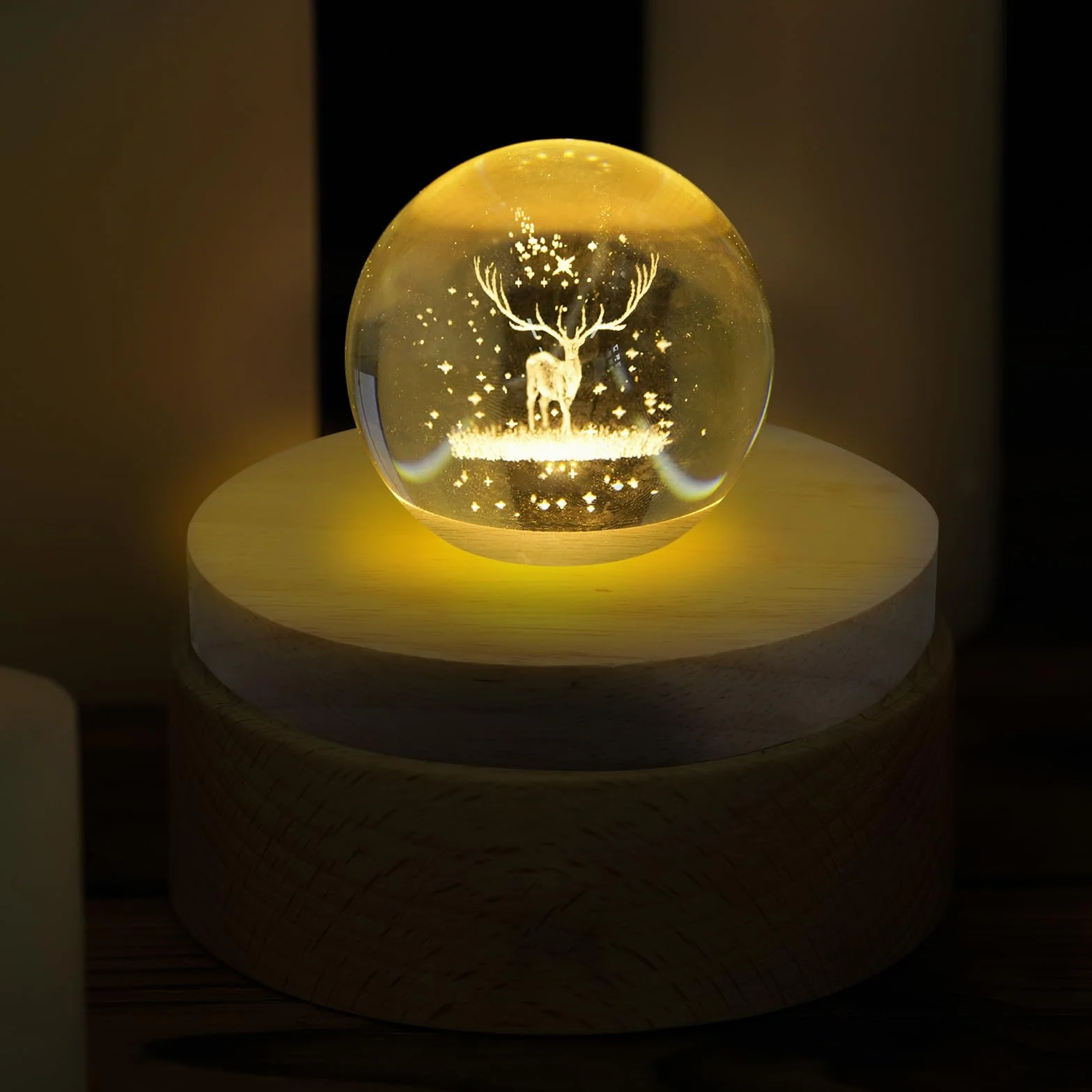 Drewniane podstawy ekspozycyjne LED, okrągłe, drewniane, podświetlane podstawy do szkła, sztuki, podświetlane podstawy do 3D, kryształowej sali balowej, biura, dekoracji domu, 20 szt