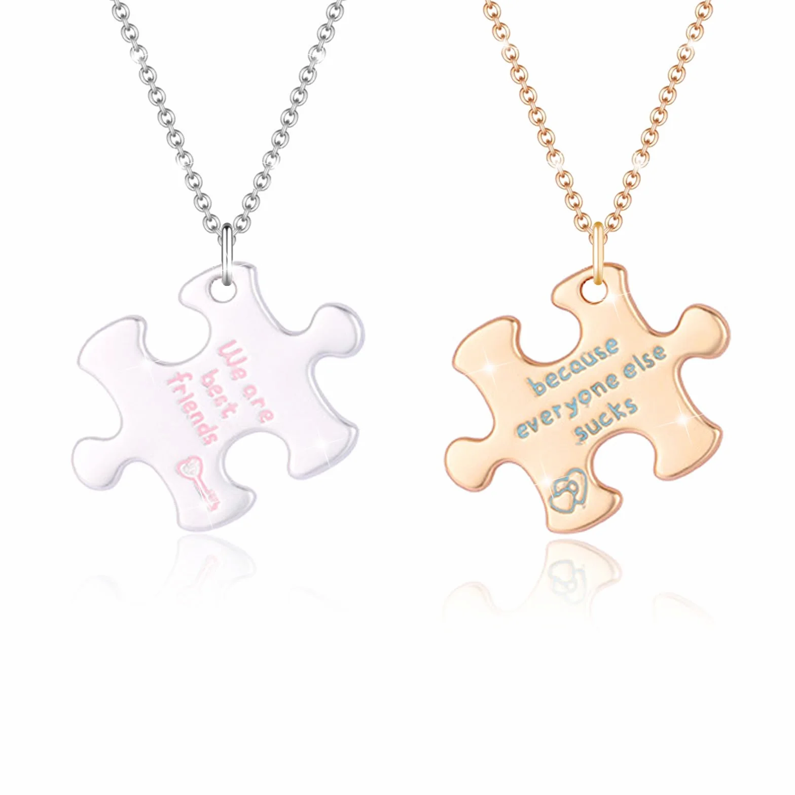 Naszyjnik przyjaźni dla 2 osób, 'We Are Best Friends' naszyjniki puzzle, BFF pasujące kolory, łańcuszki wisiorek, naszyjniki, walentynkowa przyjaźń, biżuteria, prezenty dla kobiet, nastolatek,
