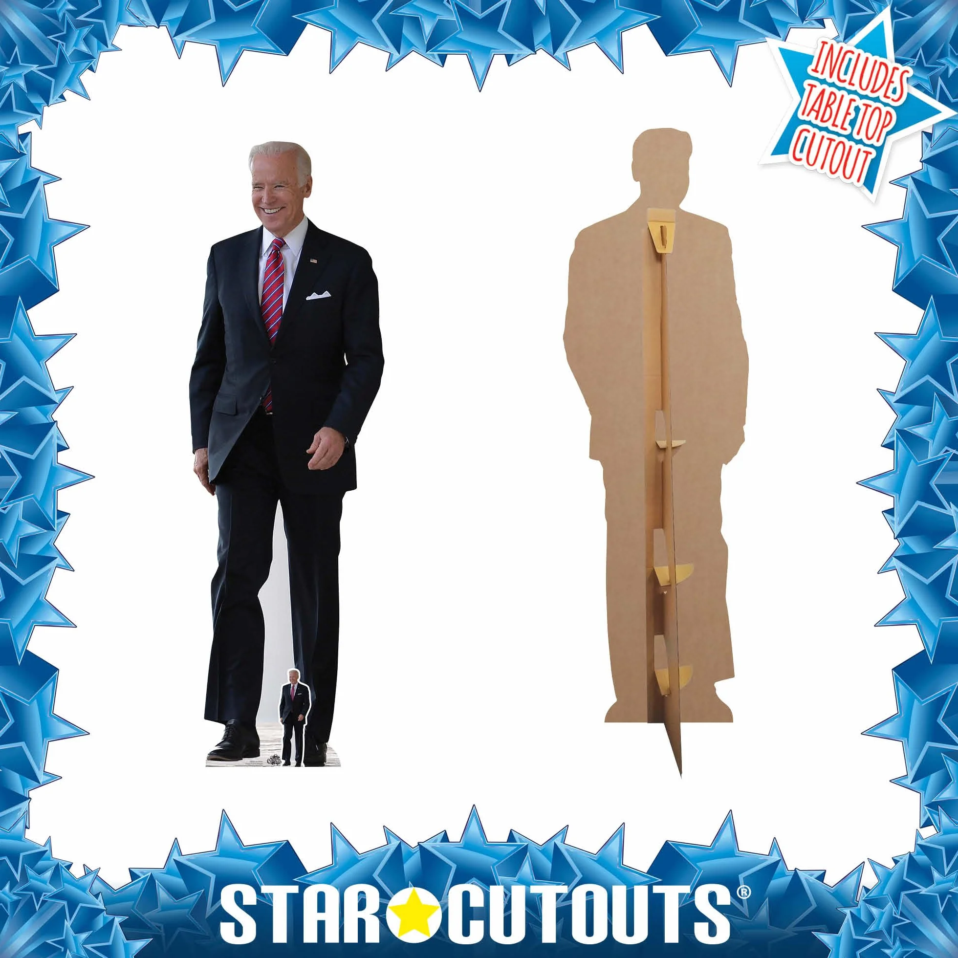 Joe Biden Lifesize kartonowe wycięcie z darmowym mini standee, idealne dla fanów, przyjaciół, na imprezy i rodziny