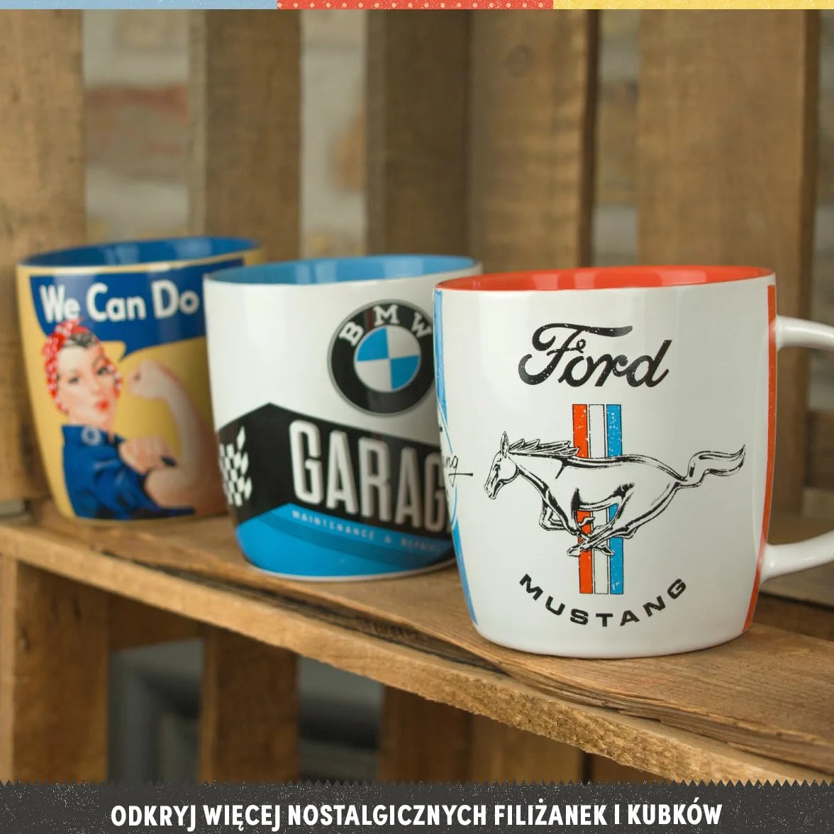Nostalgic-Art Retro kubek, 330 ml, BMW M POWER – Car – Pomysł na prezent dla miłośników akcesoriów BMW, Official License Product (OLP), kubek ceramiczny na kawę, Styl vintage