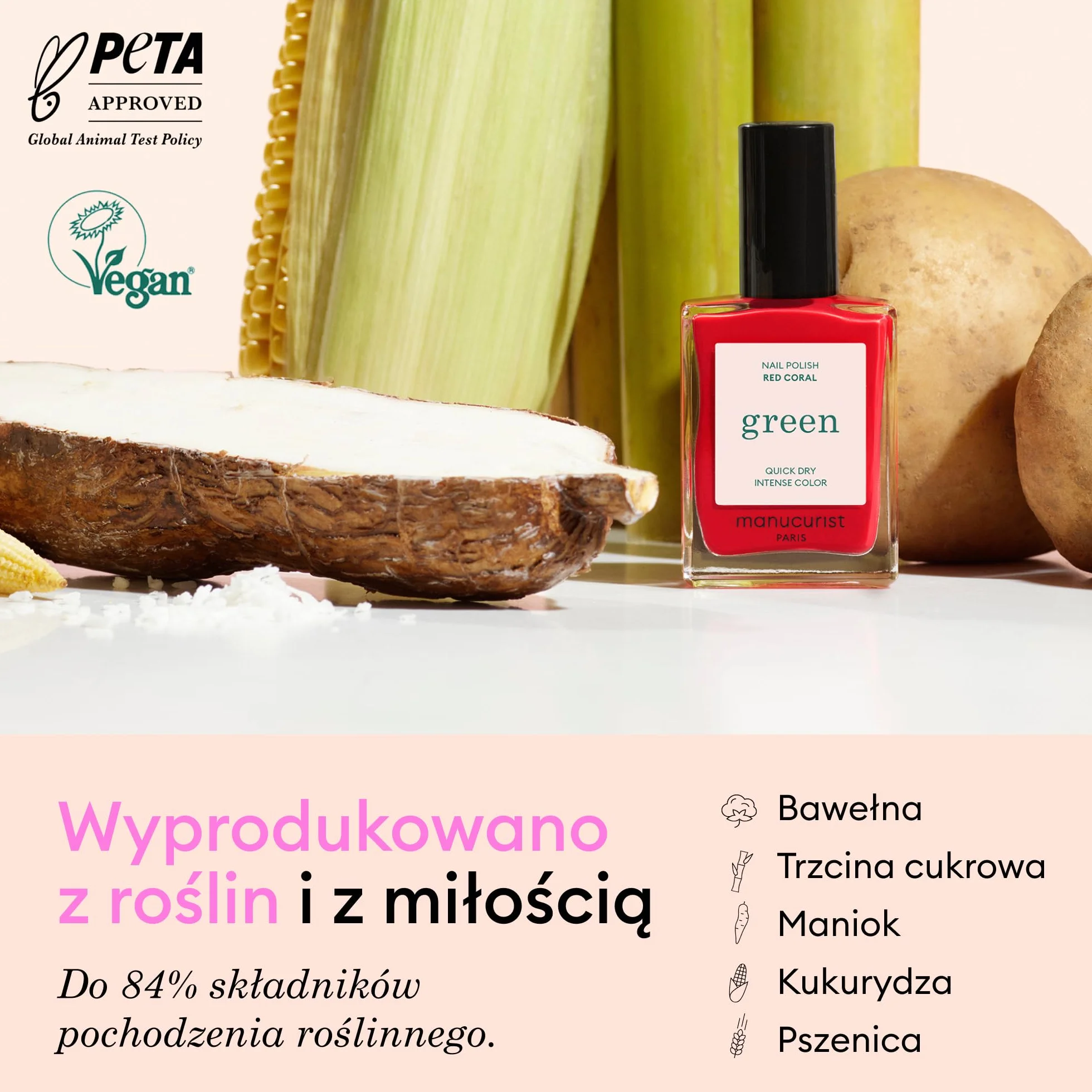 Manucurist - Zielony lakier do paznokci Bohème - Bohème - Klasyczny 9-Free - Wegański i Organiczny Emalia (83%) - Profesjonalny manicure - 15 ml