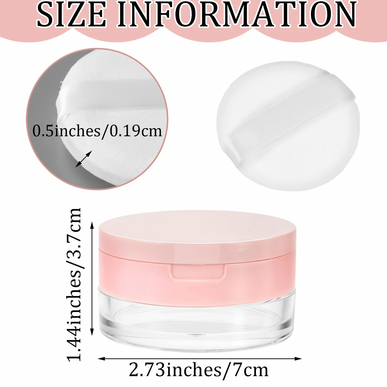Qianyu Luźny pojemnik na puder z pudru wielokrotnego użytku, pusty futerał na puder, przenośna kompaktowa obudowa, pojemność 20 ml, narzędzie do makijażu do wielokrotnego napełniania, z lustrem i