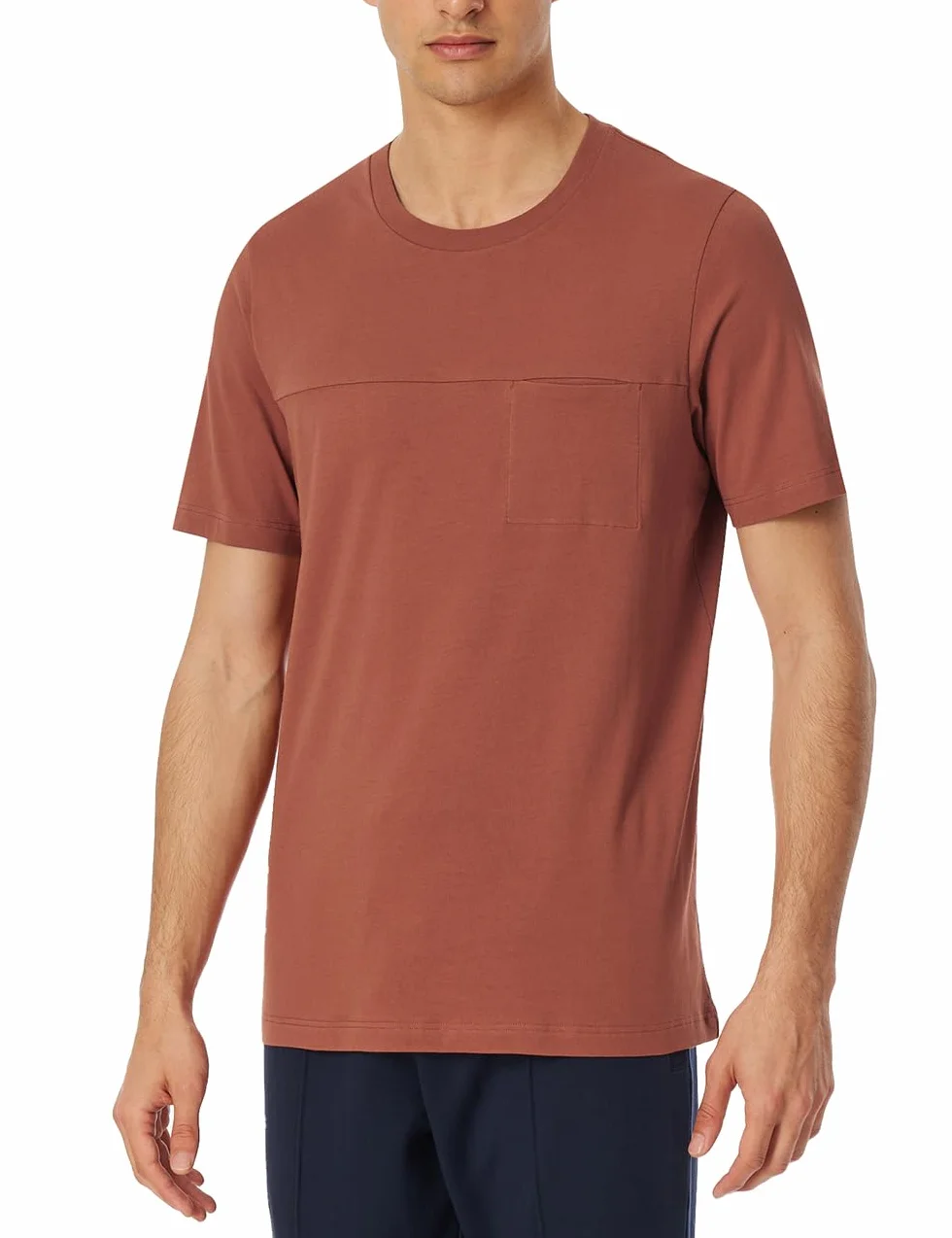 Schiesser Góra od pidżamy Mężczyźni Schiesser Herren Schlafshirt Kurzarm Rundhals - Mix + Relax