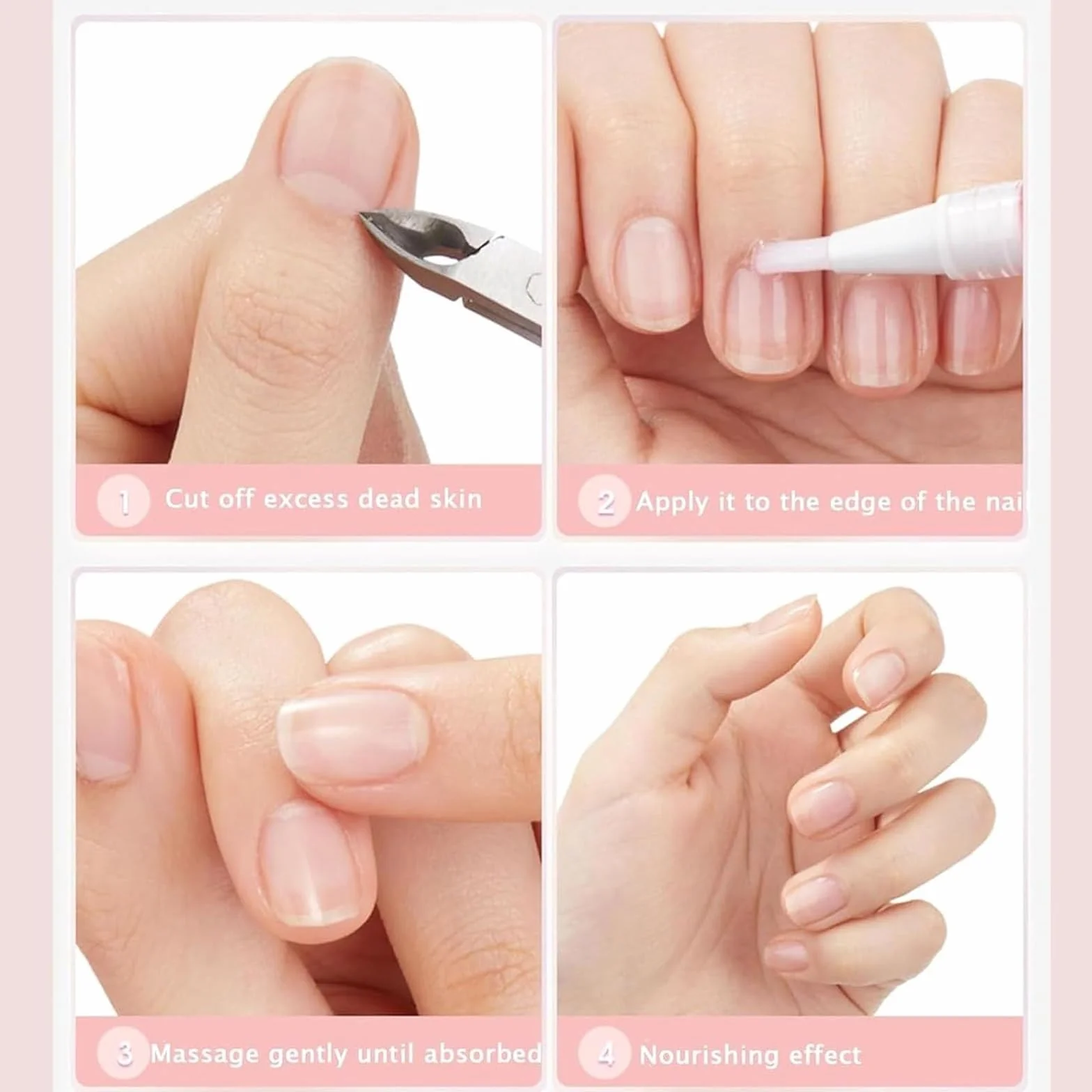 Lyra Cosmetic Nails, Olejek do skórek paznokci, Radiant Nail Growth Oil, Kosmetyczne serum nawilżające, wzmacniające i rozjaśniające pielęgnację paznokci(4pcs)