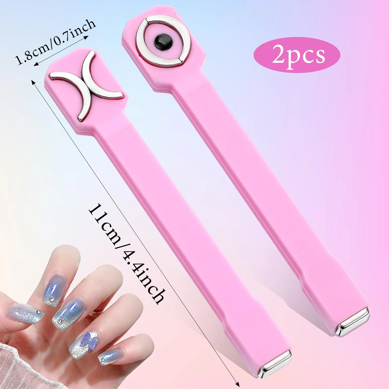 2 częściowe narzędzie magnetyczne do paznokci 3 w 1, 3D Nail Art Cat Eye Gel Nail Polish Magnet, Wielofunkcyjne narzędzie do projektowania paznokci do domu, DIY, salonu paznokci