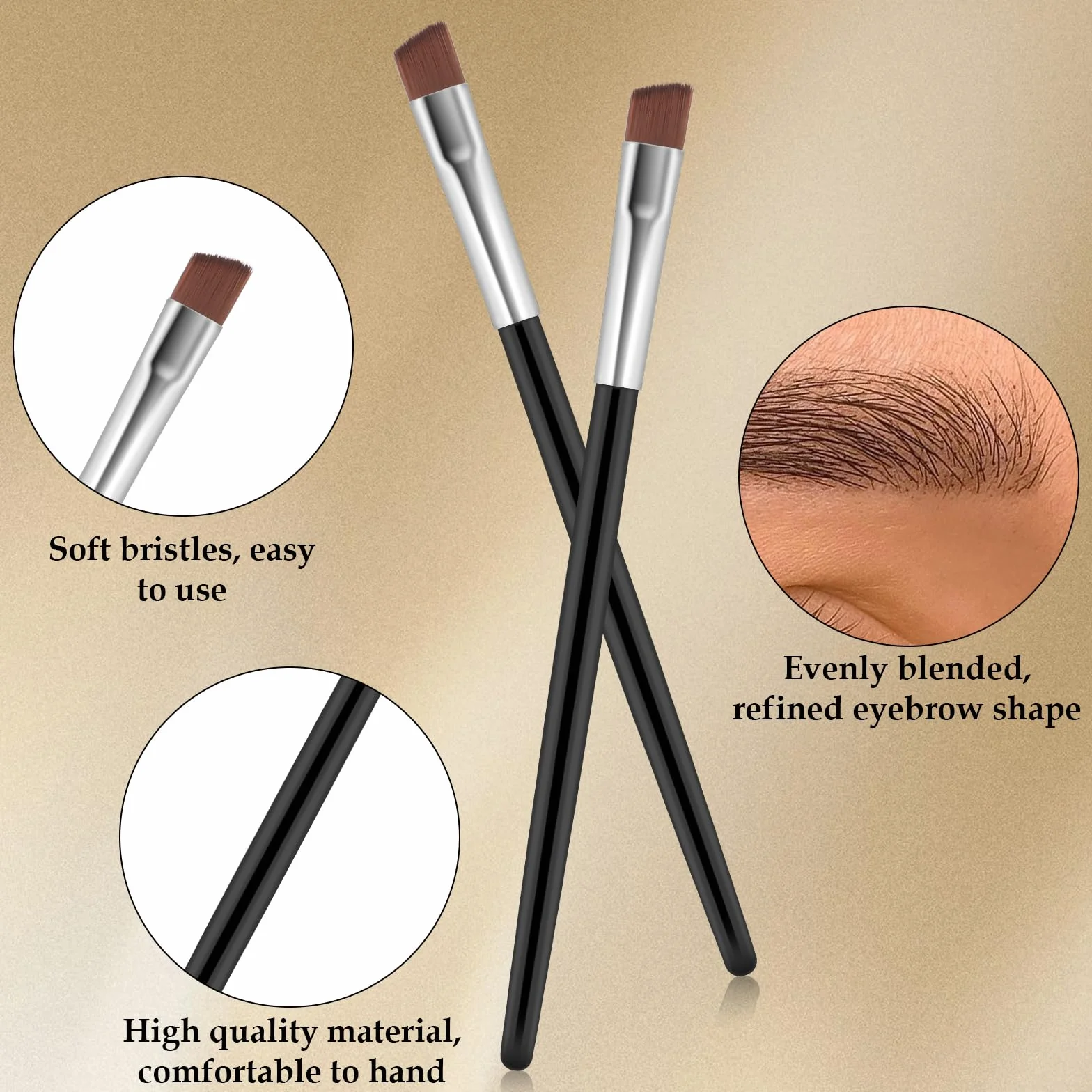 12 sztuk cienkich, zakrzywionych pędzli do brwi, zakrzywiony pędzel do eyelinera, delikatne zagięcie, miękkie włókna, 12,3 cm narzędzie do makijażu oczu