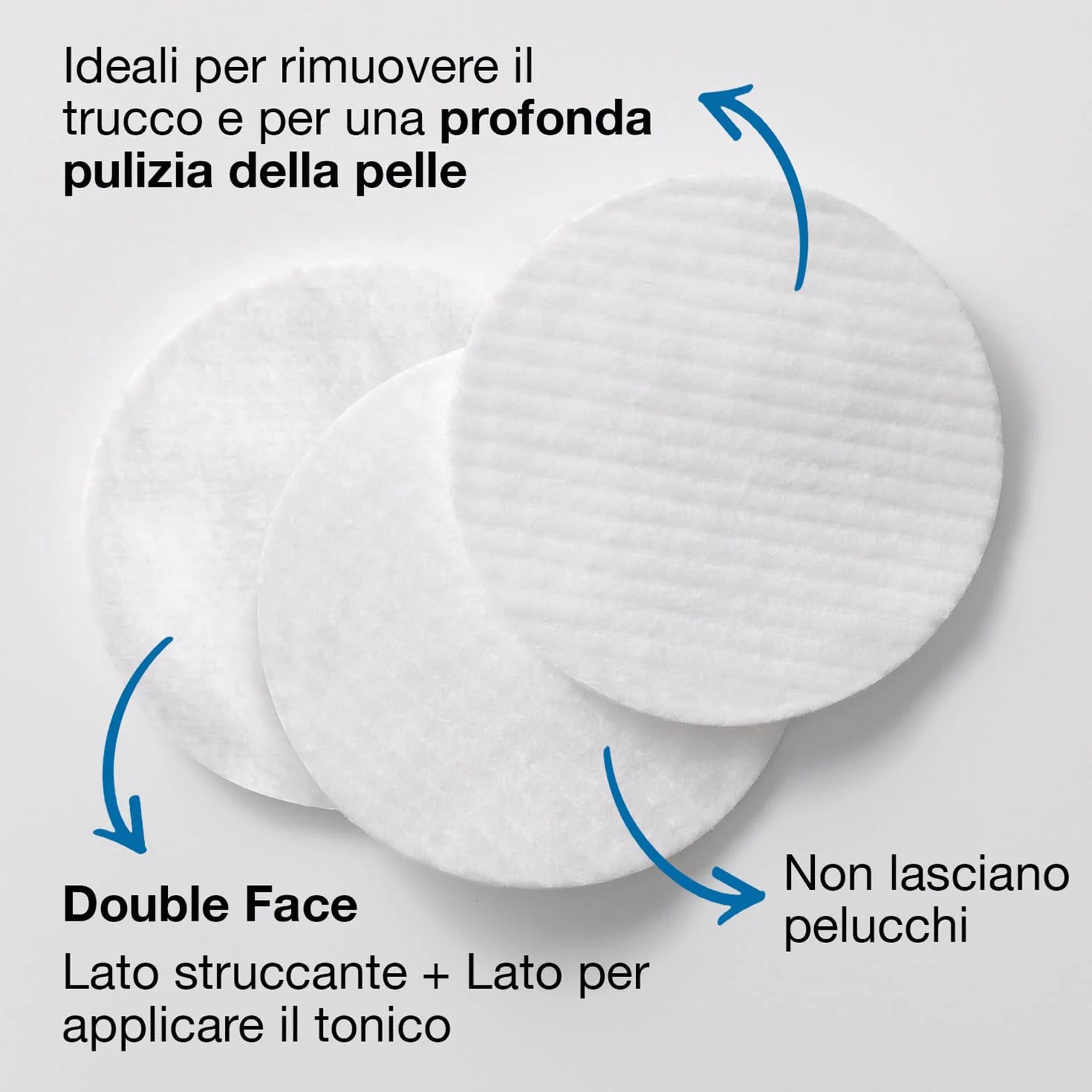 COTTON SOUND BASIC płatki do demakijażu 100 sztuk, 100% bawełna, odpowiednie do wszystkich rodzajów skóry, idealne do usuwania makijażu, wyprodukowane we Włoszech