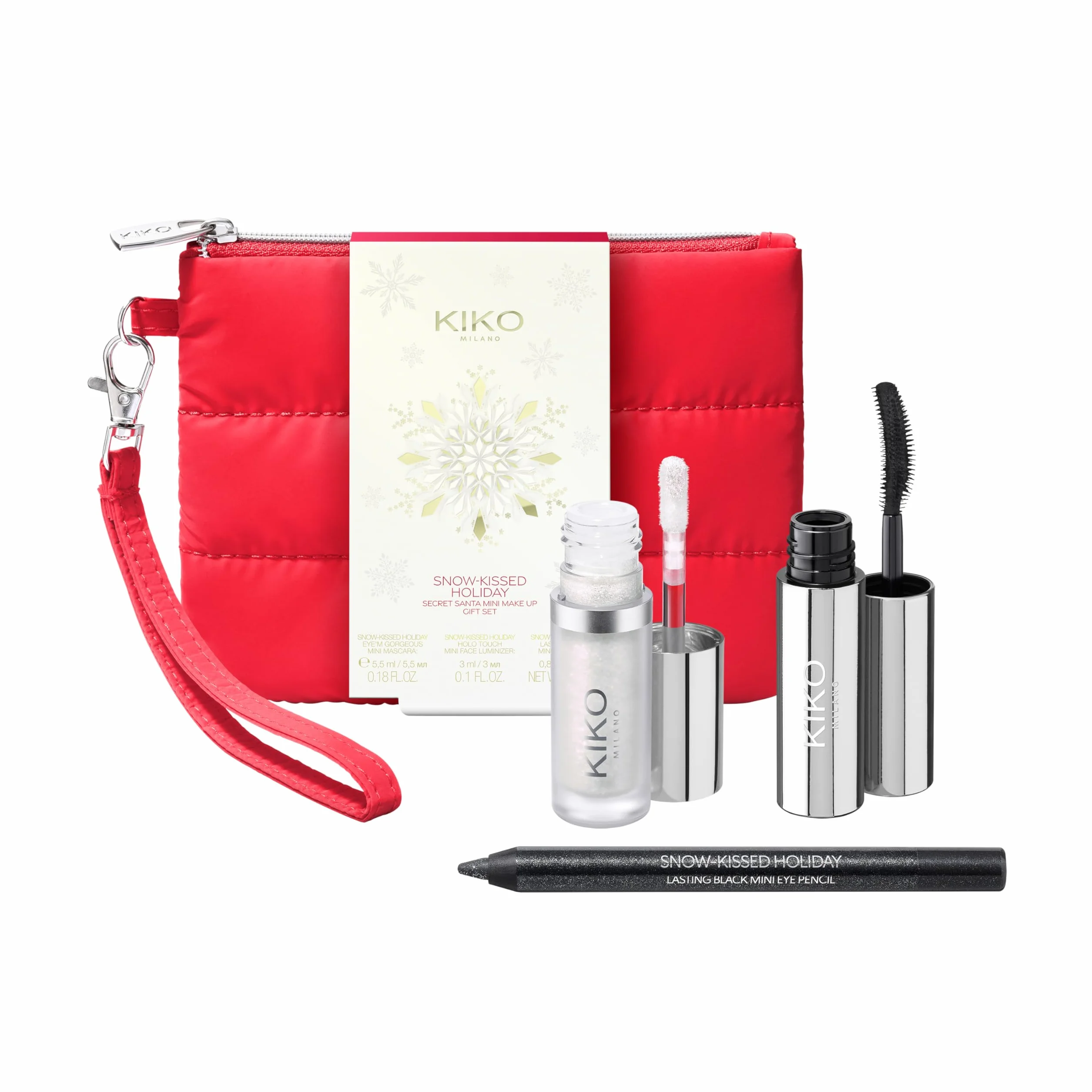 KIKO Milano Snow-Kissed Holiday Secret Santa Mini Make Up Gift Set, Zestaw Upominkowy Do Makijażu