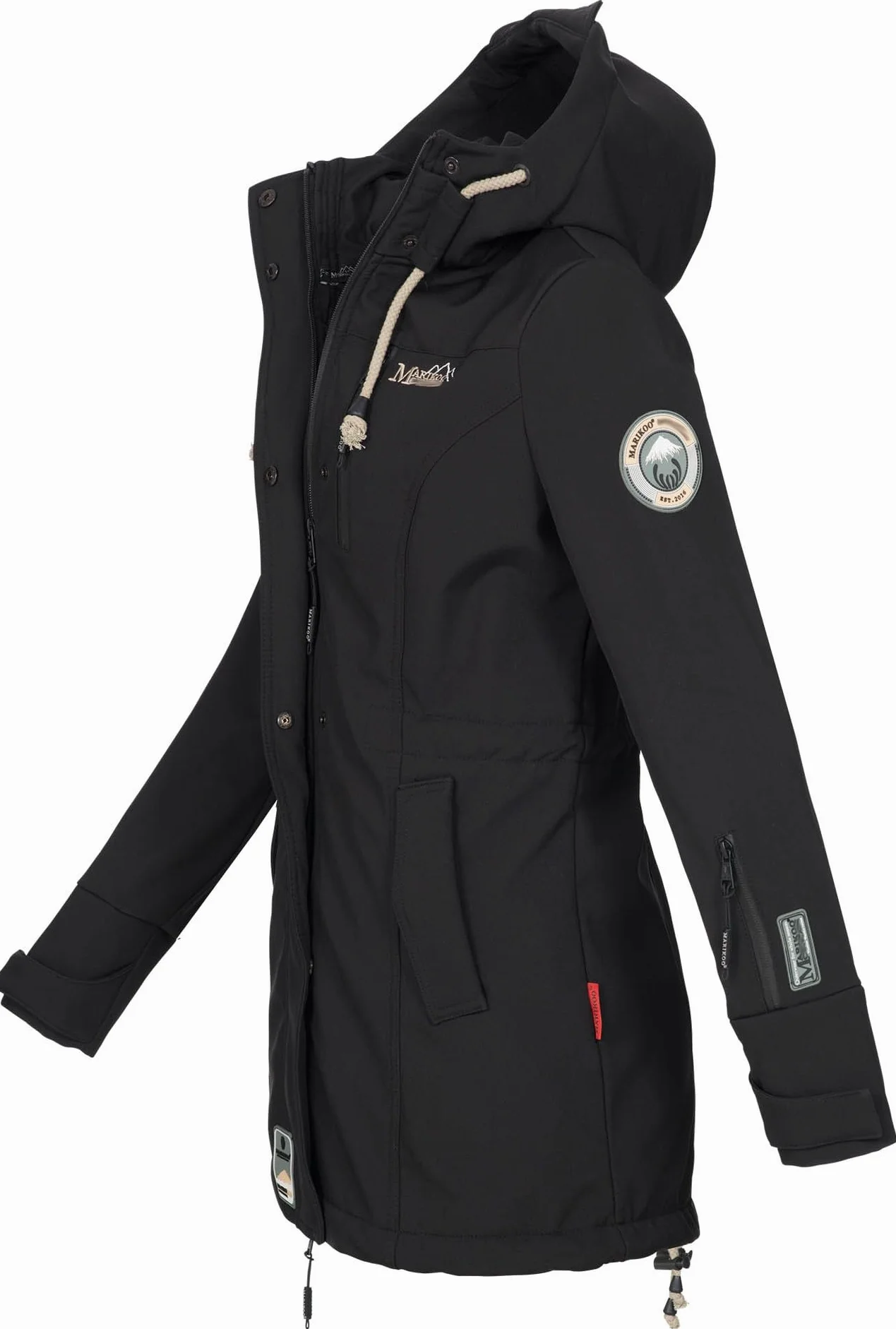 MARIKOO damska kurtka zimowa, zimowy płaszcz outdoorowy, wodoodporny, Softshell B614
