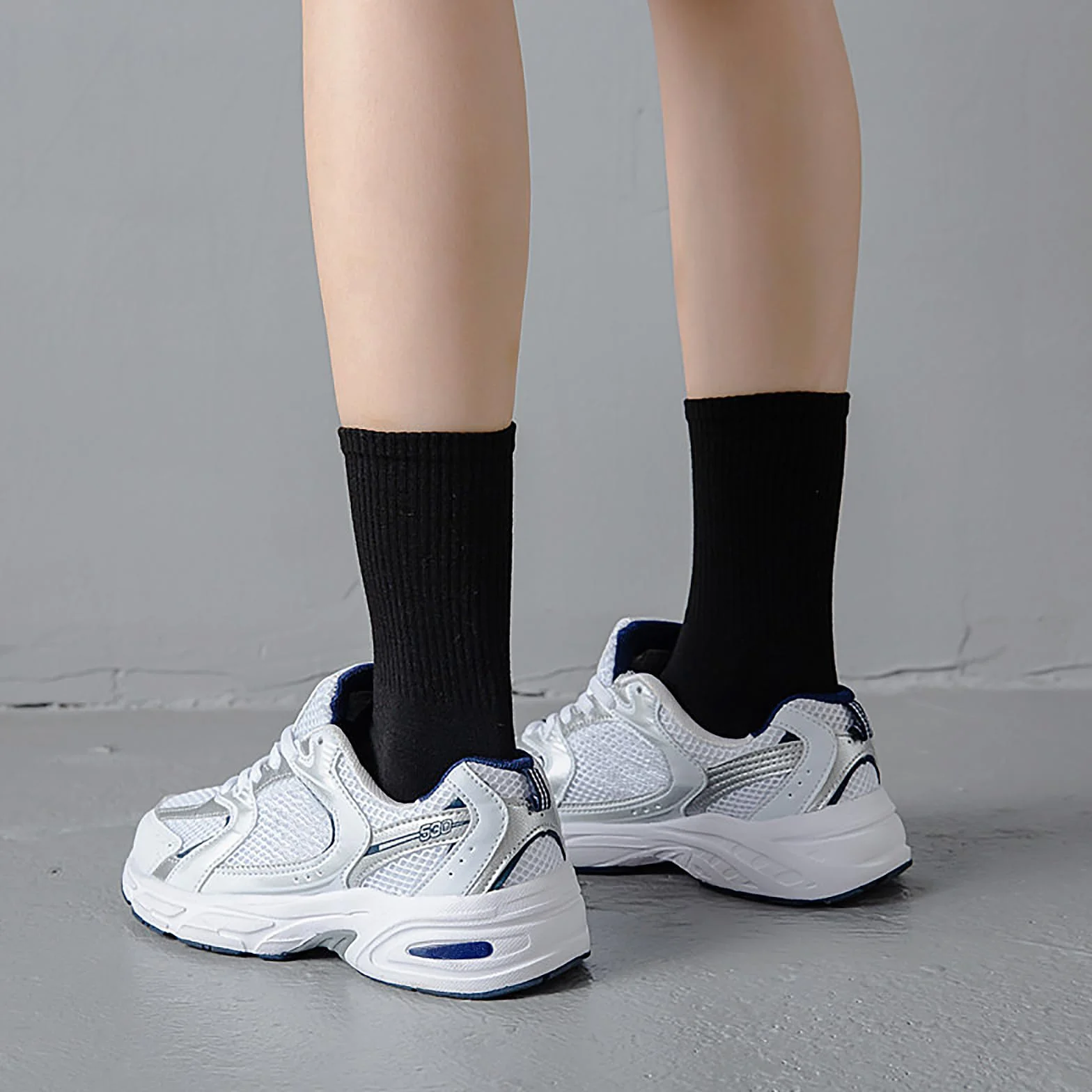 KEYRI 6 par skarpet do biegania damskie bawełniane skarpety, skarpety do sneakersów, skarpety do chodzenia dla mężczyzn i kobiet, jeden rozmiar, skarpety do połowy łydki, wygodne i oddychające, do