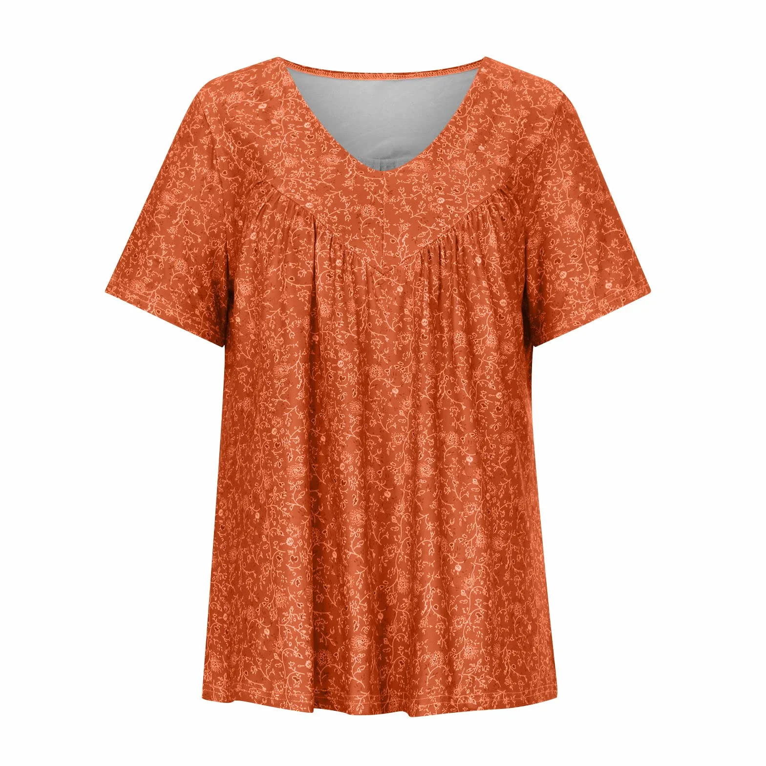 Topy damskie z krótkim rękawem letnie bluzki z nadrukiem w serek bluzki dla kobiet UK elegancka plisowana tunika top plus size luźne koszulki dla kobiet Wielka Brytania na co dzień modny top wyjściowy